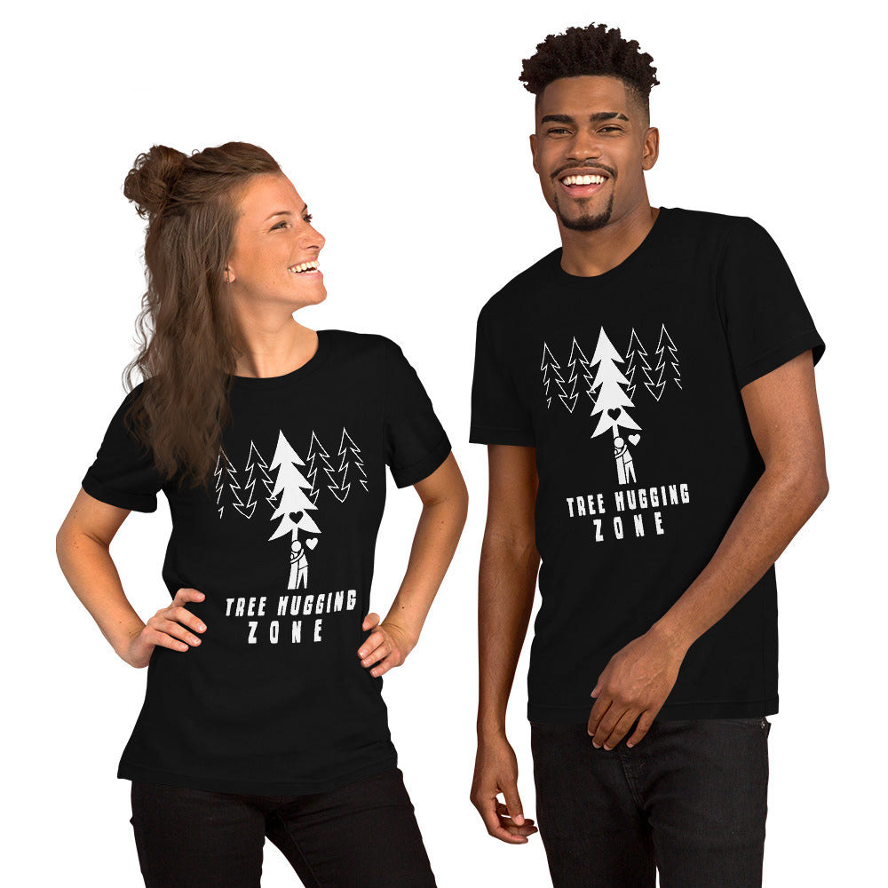 Unisex t-shirt Tree hugging zone on dark colors