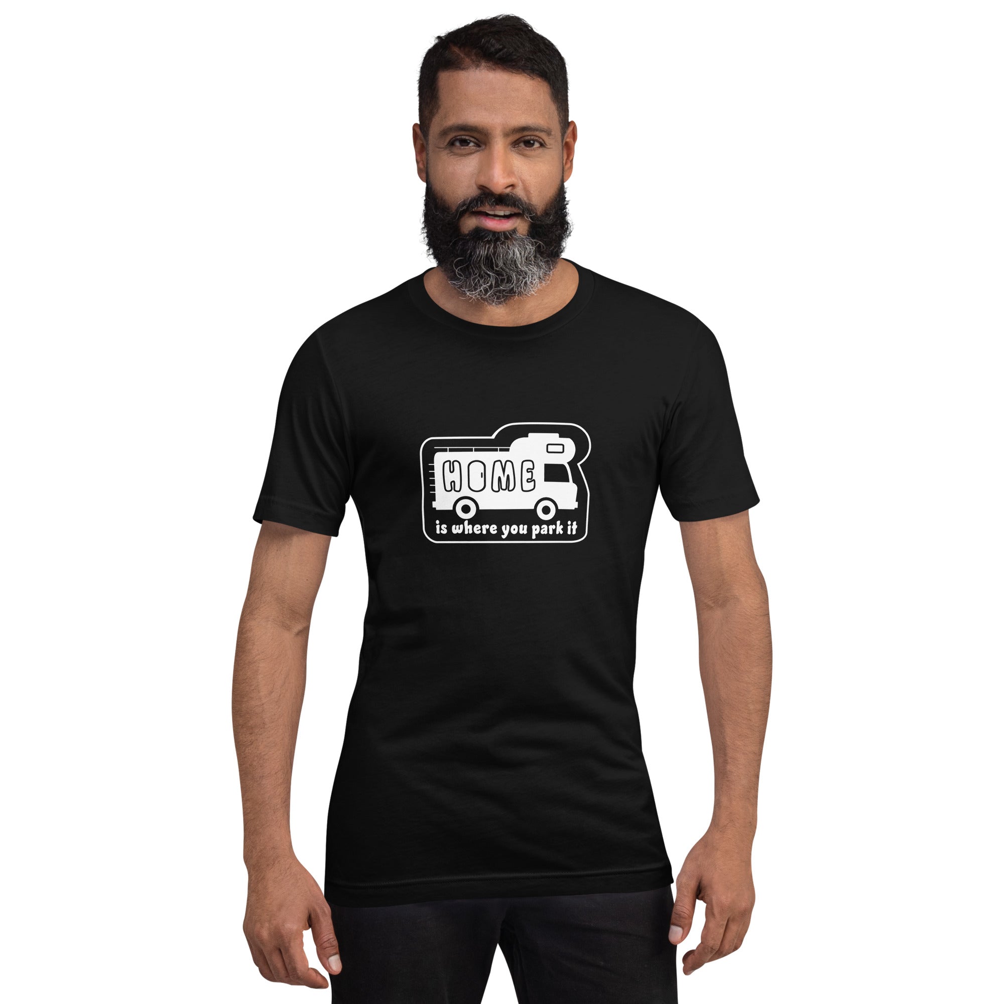 Unisex cotton t-shirt Bold Camper Van on dark colors