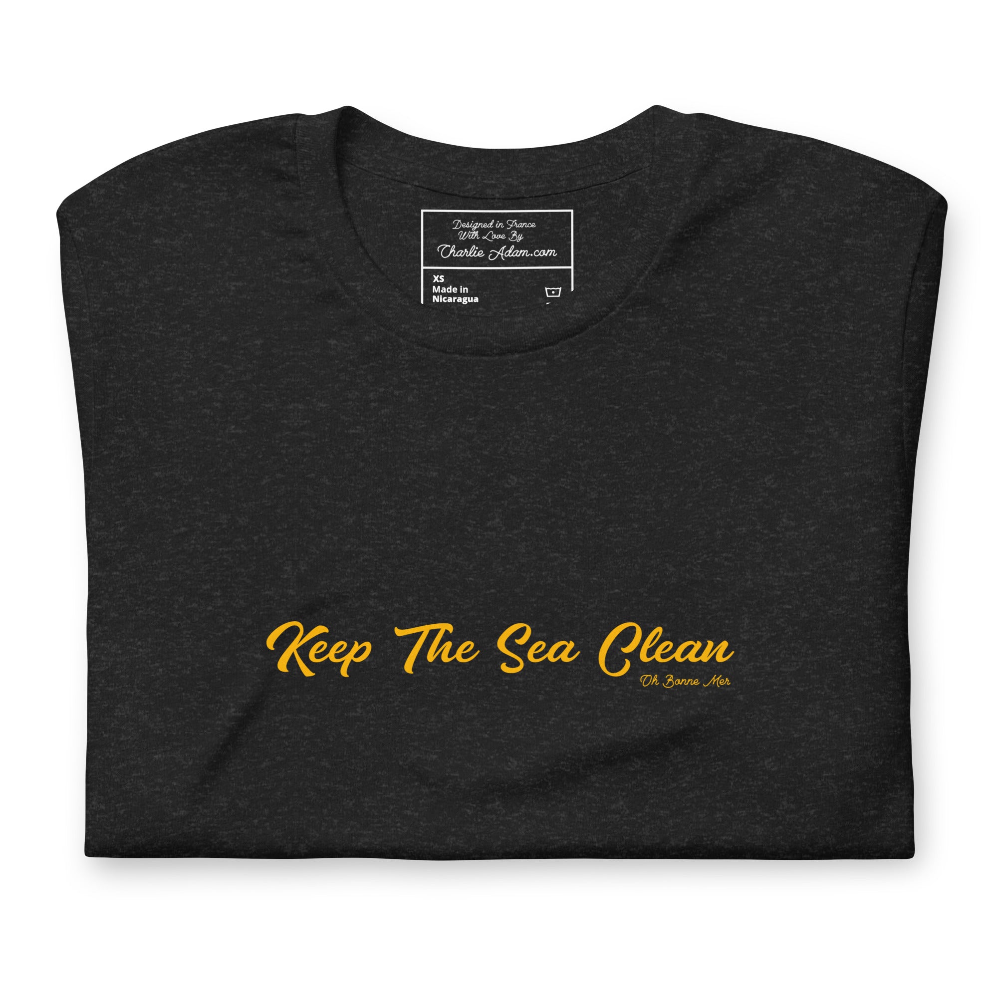 T-shirt en coton unisexe Keep The Sea Clean sur fonds chinés foncés