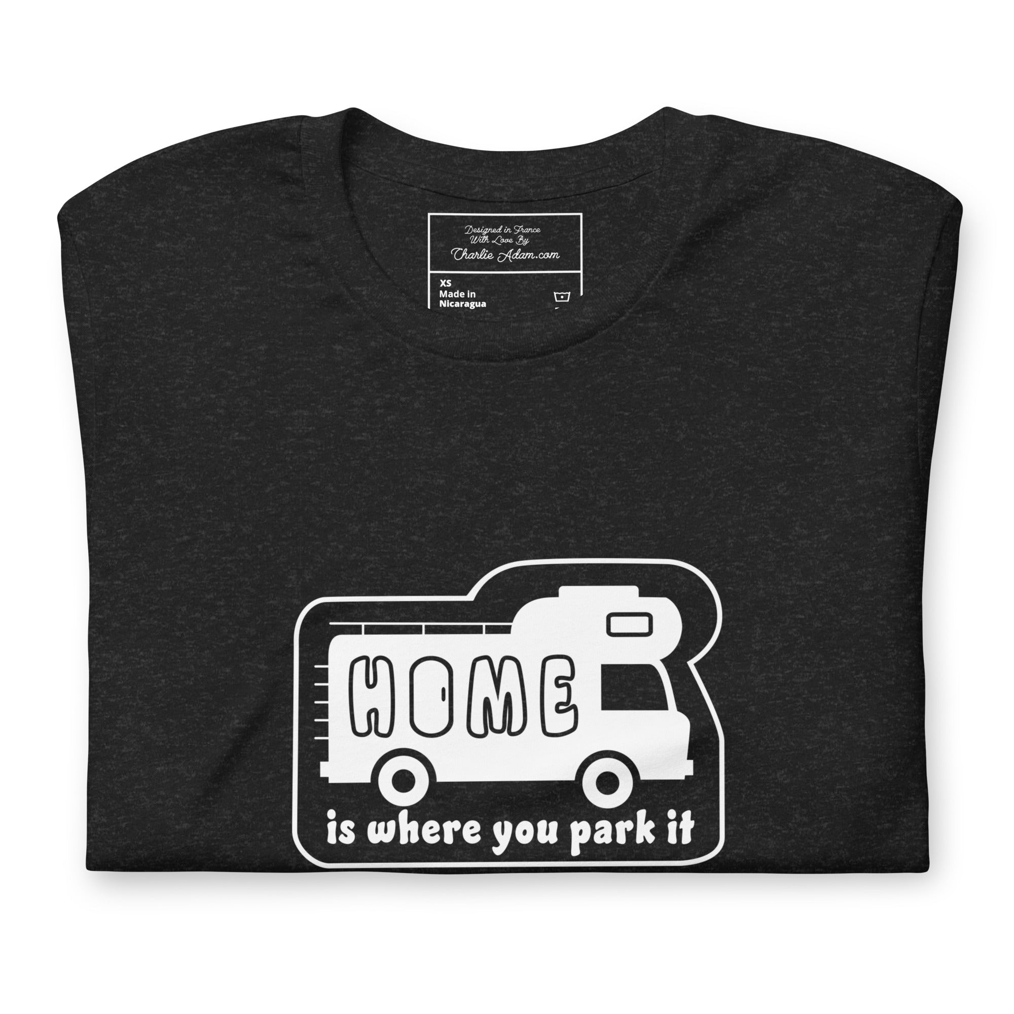 T-shirt en coton unisexe Bold Camper Van sur couleurs chinées foncées