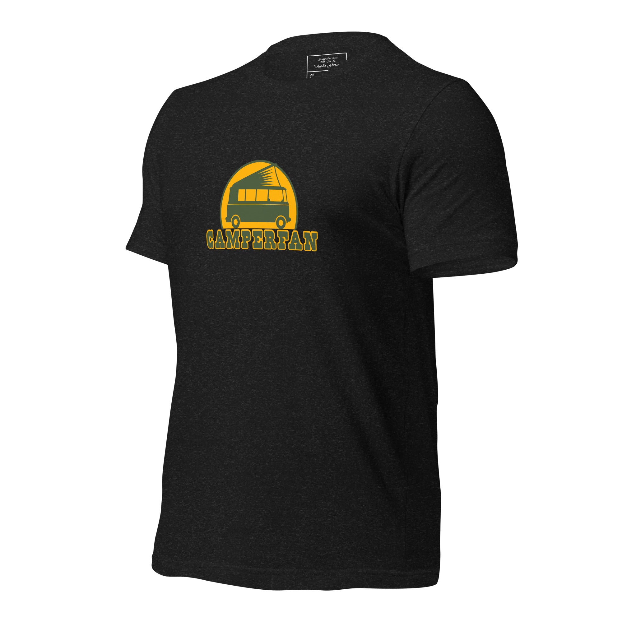 Unisex t-shirt Camperfan on dark heather colors