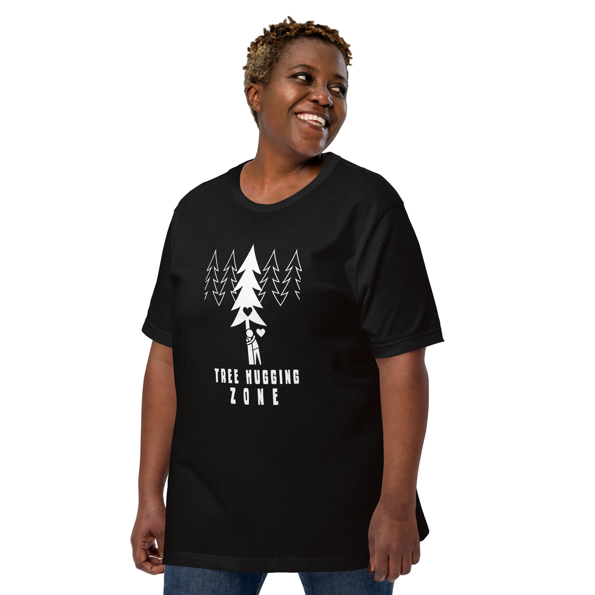 Unisex t-shirt Tree hugging zone on dark colors