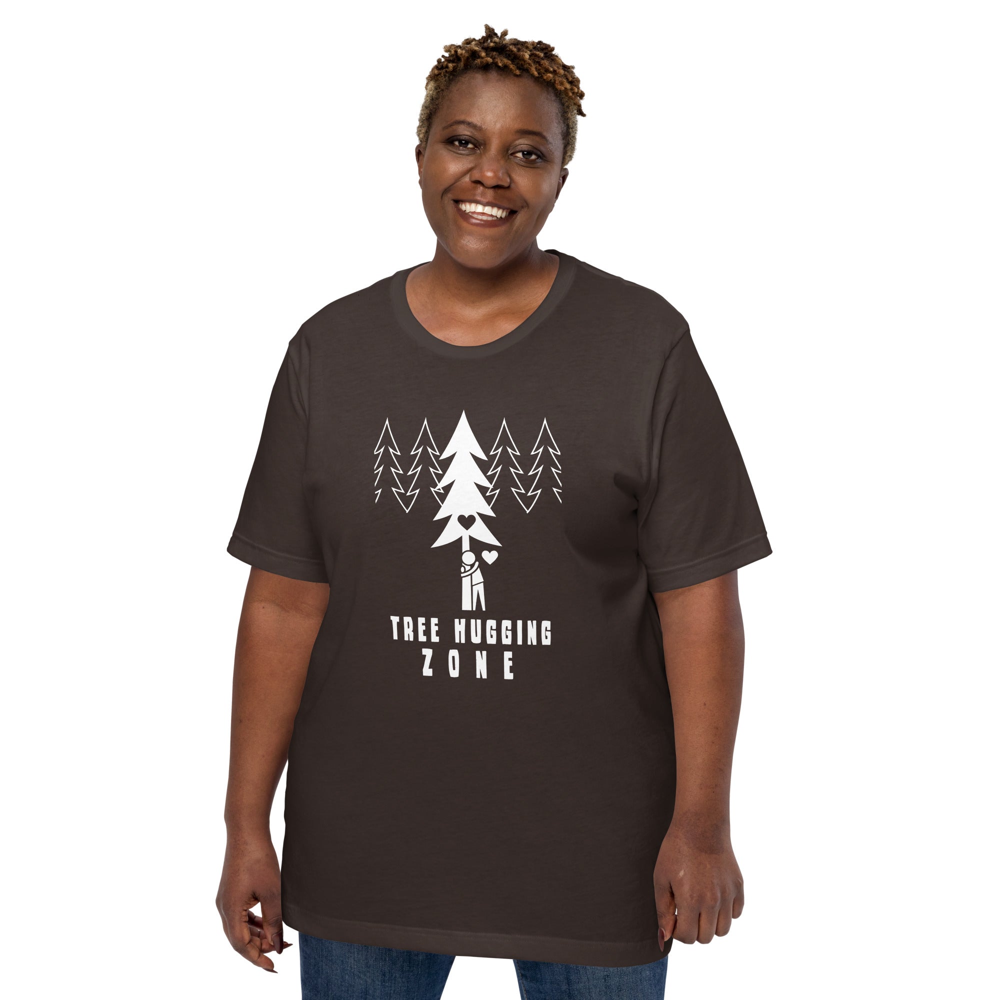 Unisex t-shirt Tree hugging zone on dark colors