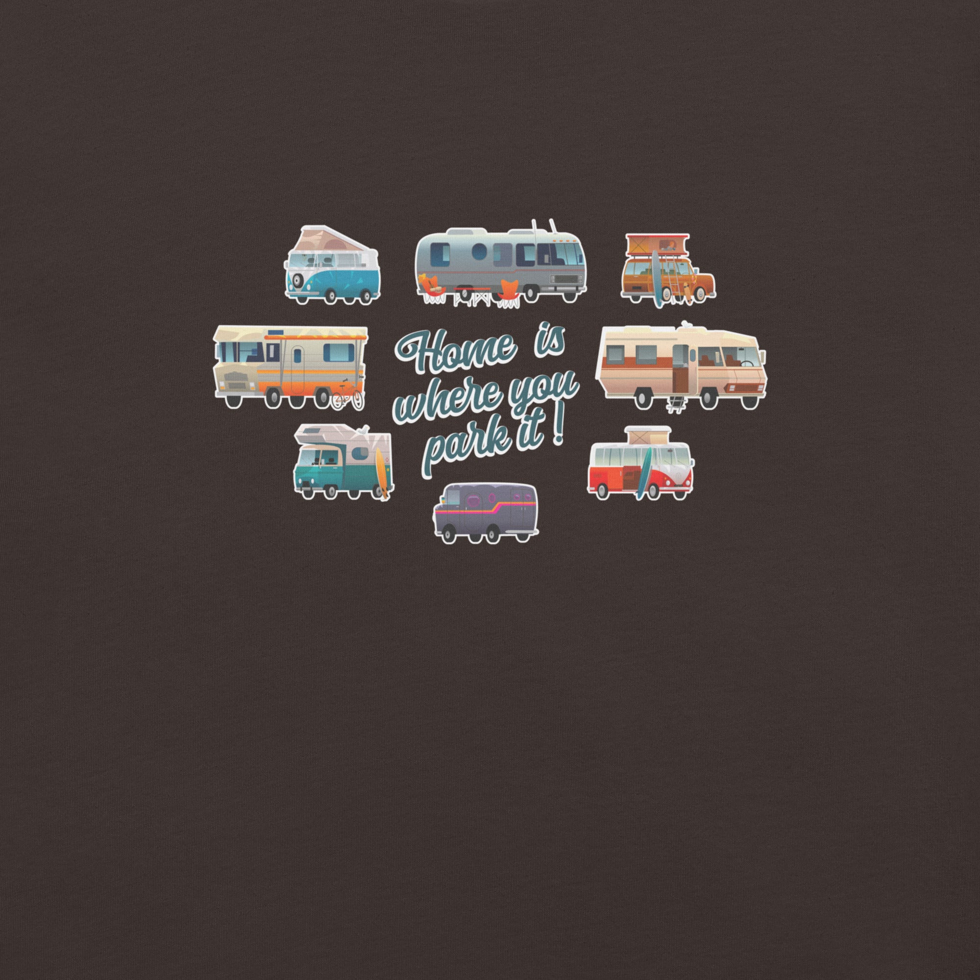 T-shirt en coton unisexe Square Vintage Campers sur couleurs foncées