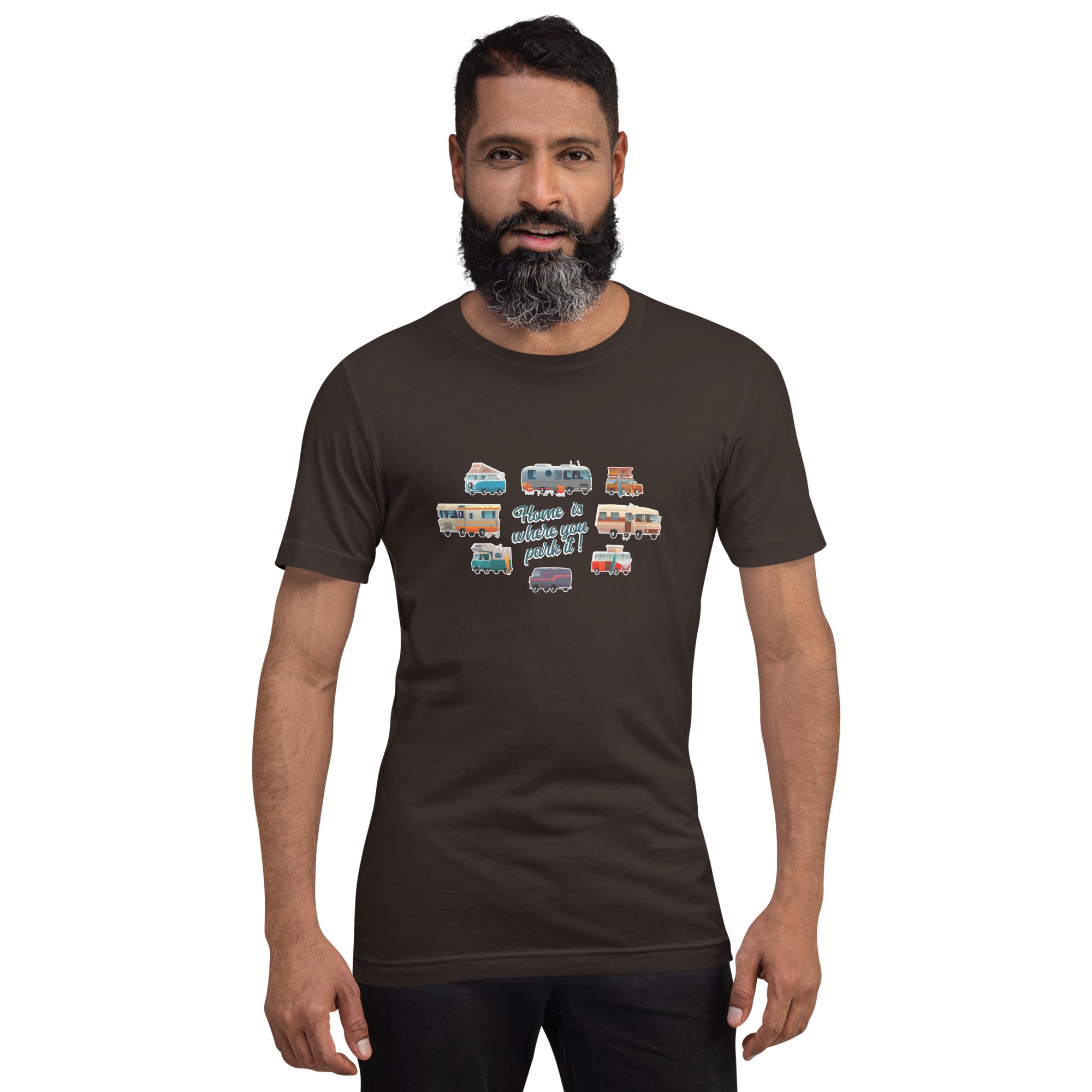 T-shirt en coton unisexe Square Vintage Campers sur couleurs foncées