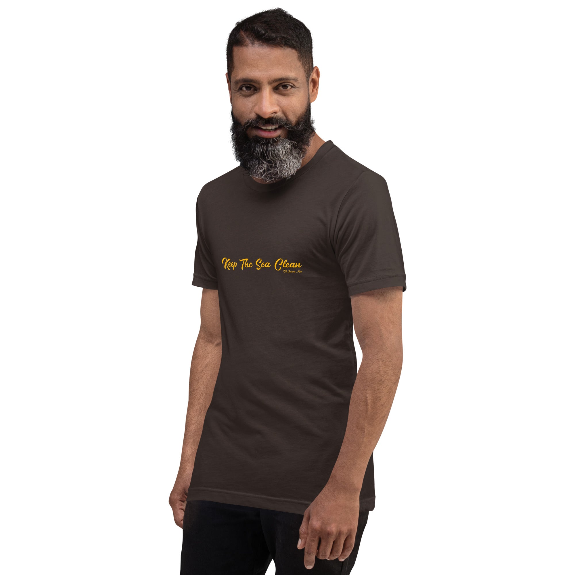 Unisex cotton t-shirt Keep The Sea Clean Gold on dark colors