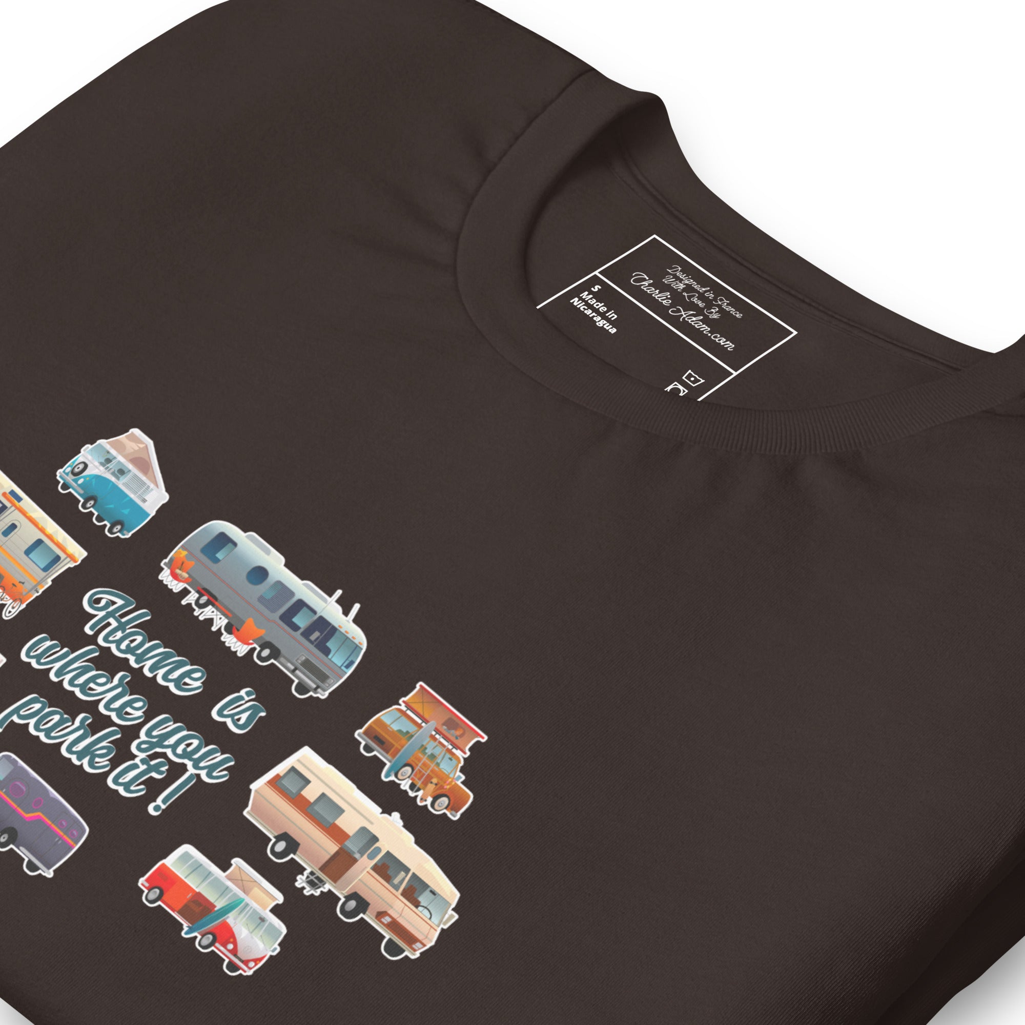 T-shirt en coton unisexe Square Vintage Campers sur couleurs foncées