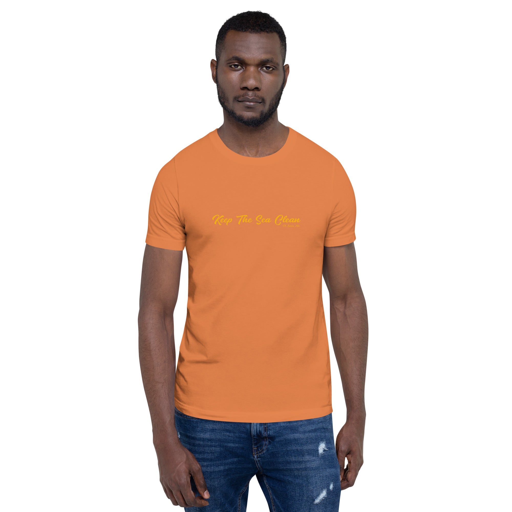 Unisex cotton t-shirt Keep The Sea Clean on bright colors