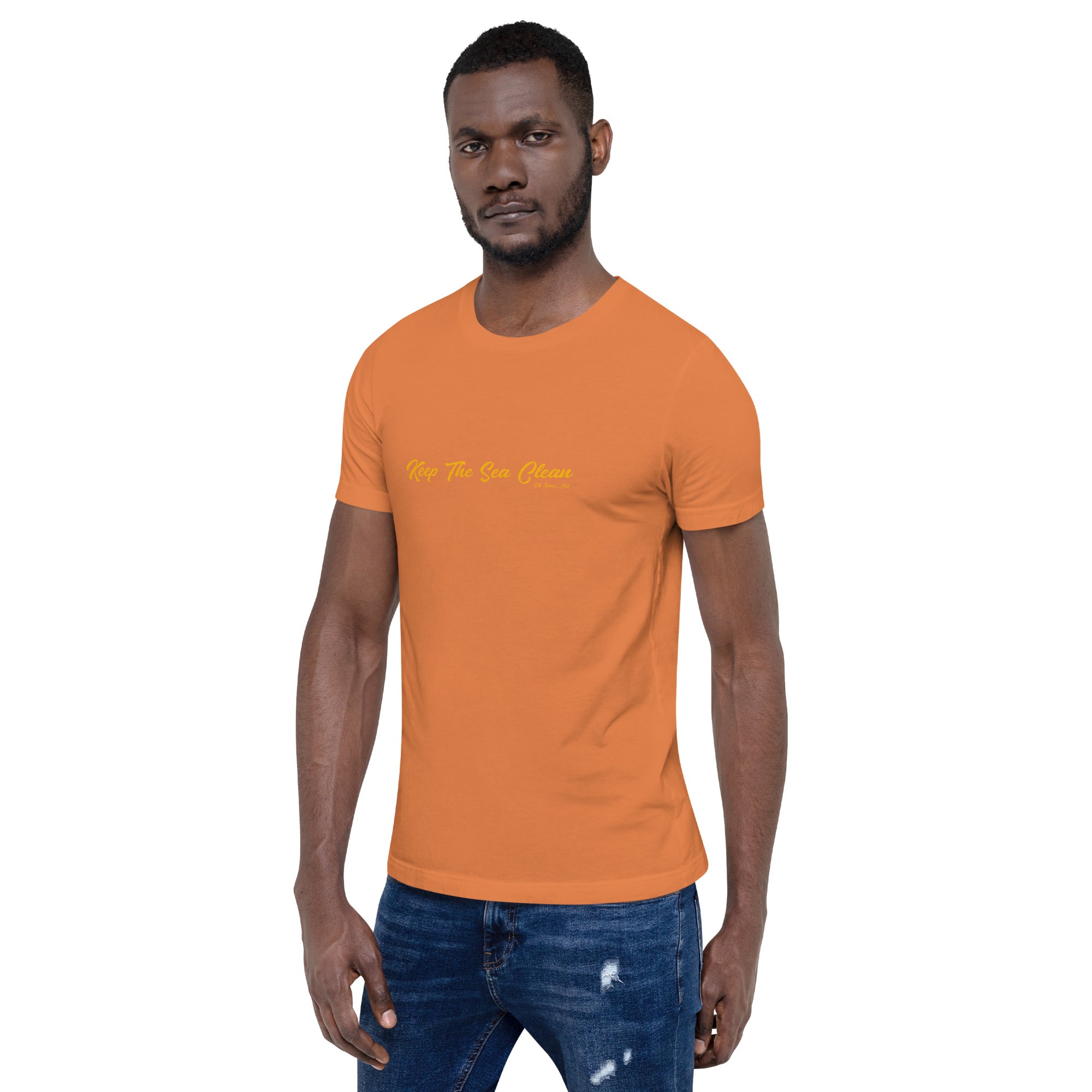 Unisex cotton t-shirt Keep The Sea Clean on bright colors