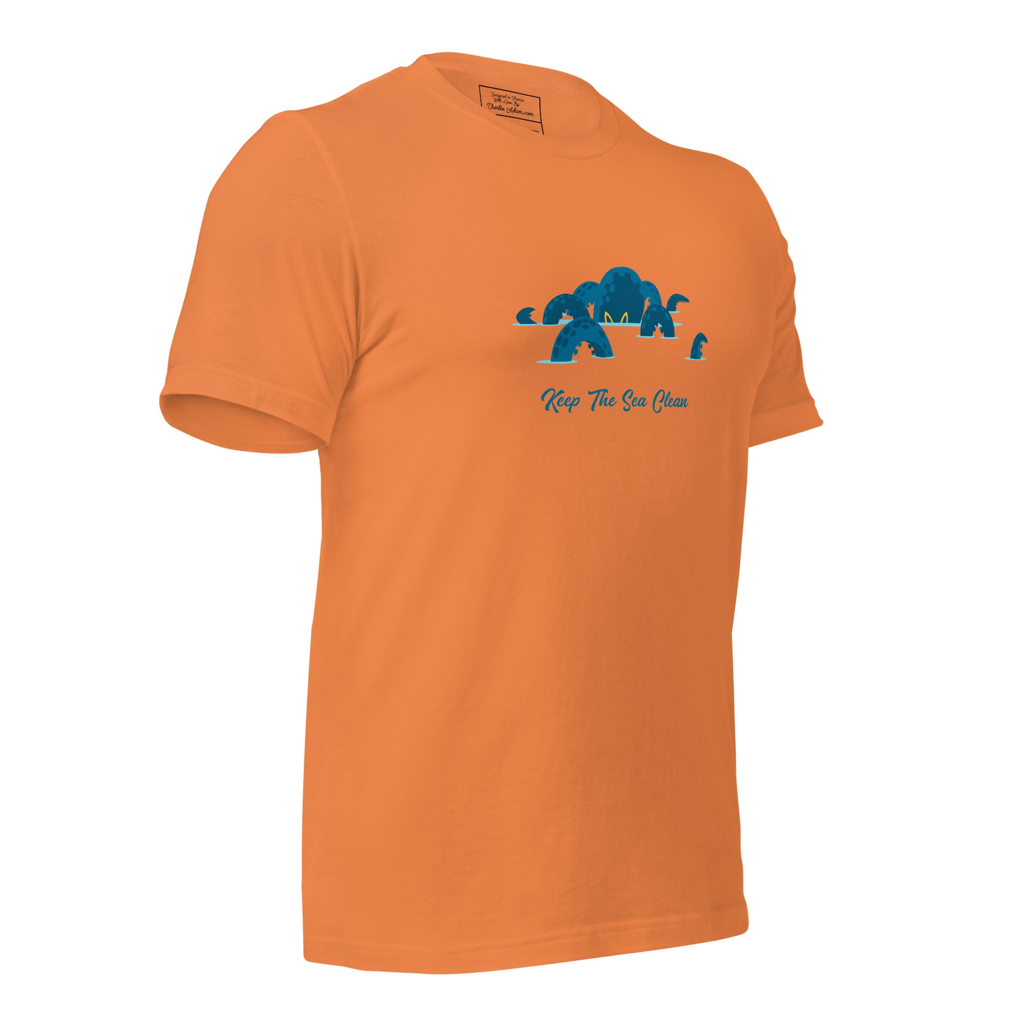 T-shirt en coton unisexe Octopus Blue sur couleurs vives