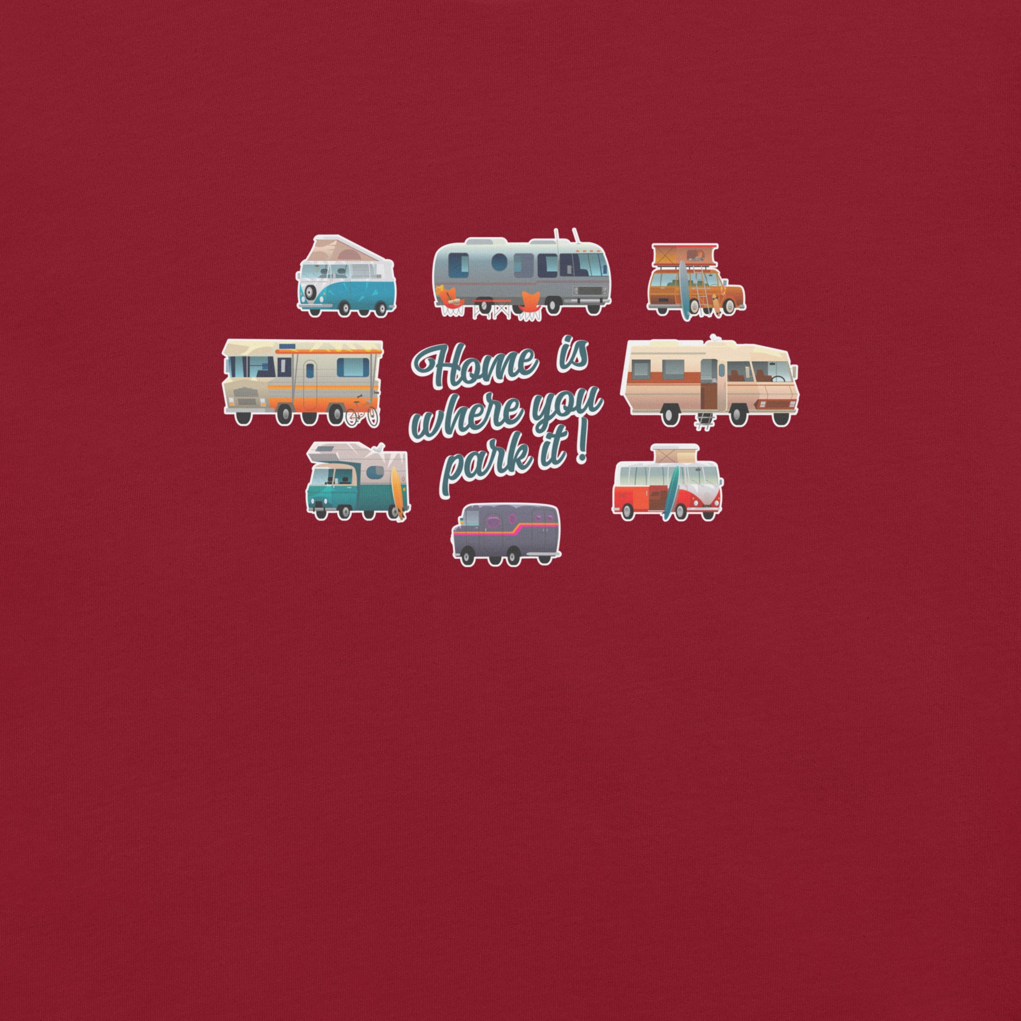 T-shirt en coton unisexe Square Vintage Campers sur couleurs foncées