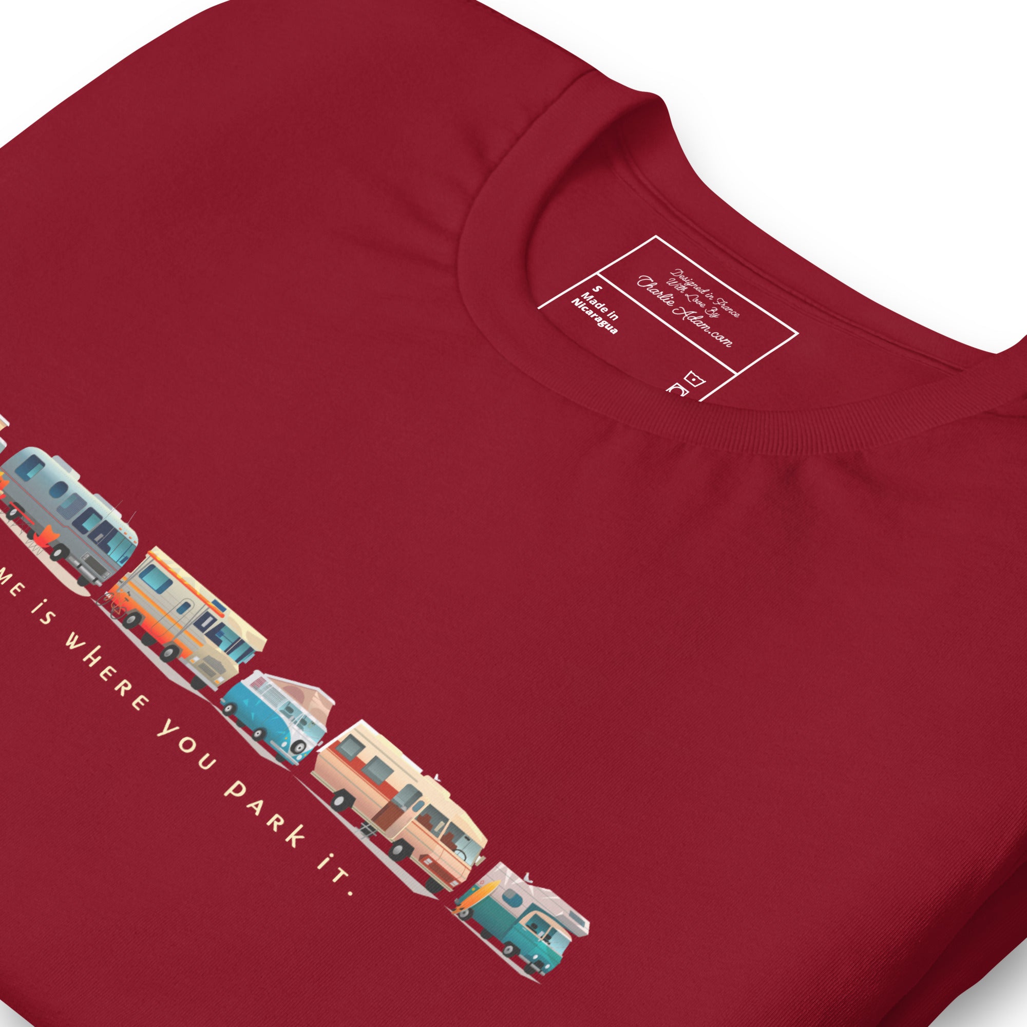 T-shirt en coton unisexe Vintage Campers: Home is where you park it sur couleurs foncées