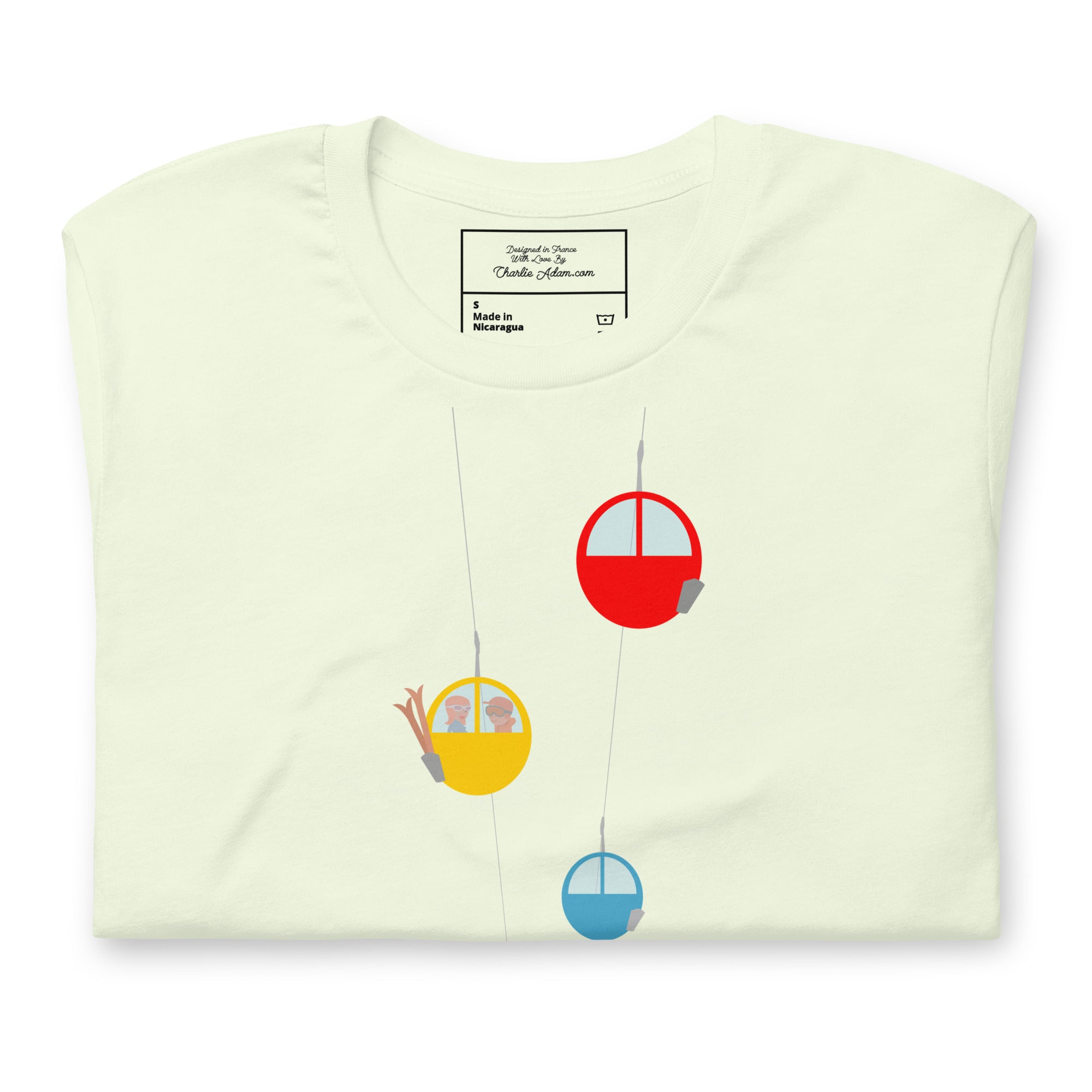 Unisex cotton t-shirt Gondolas in the mist on bright colors