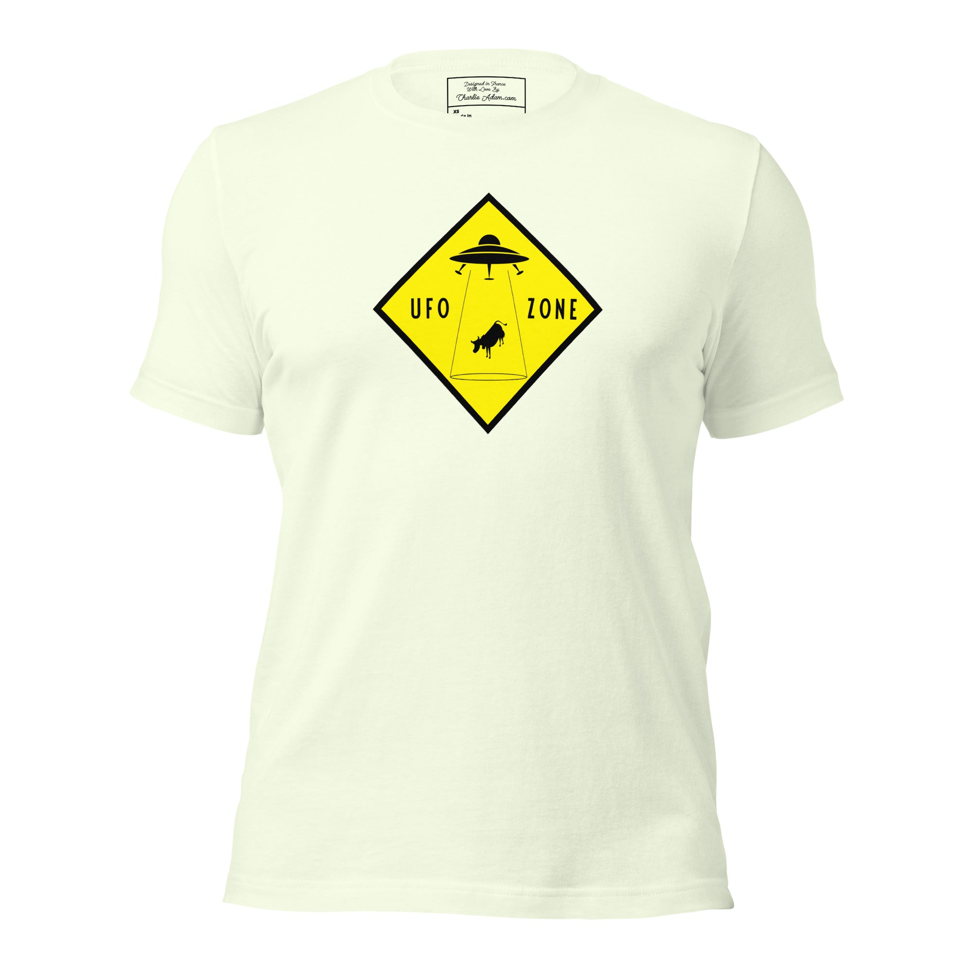 T-shirt en coton unisexe UFO Zone sur couleurs claires