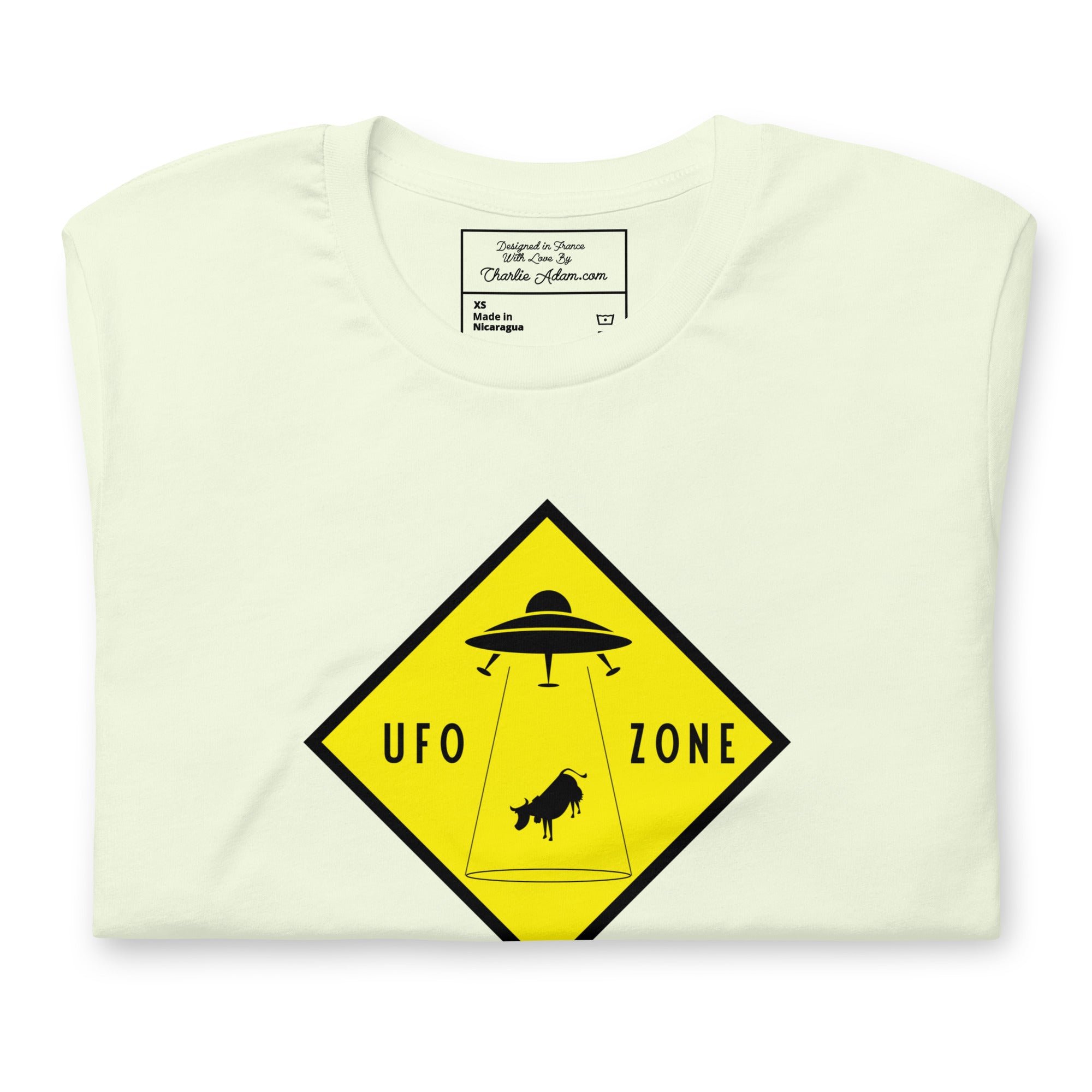 T-shirt en coton unisexe UFO Zone sur couleurs claires