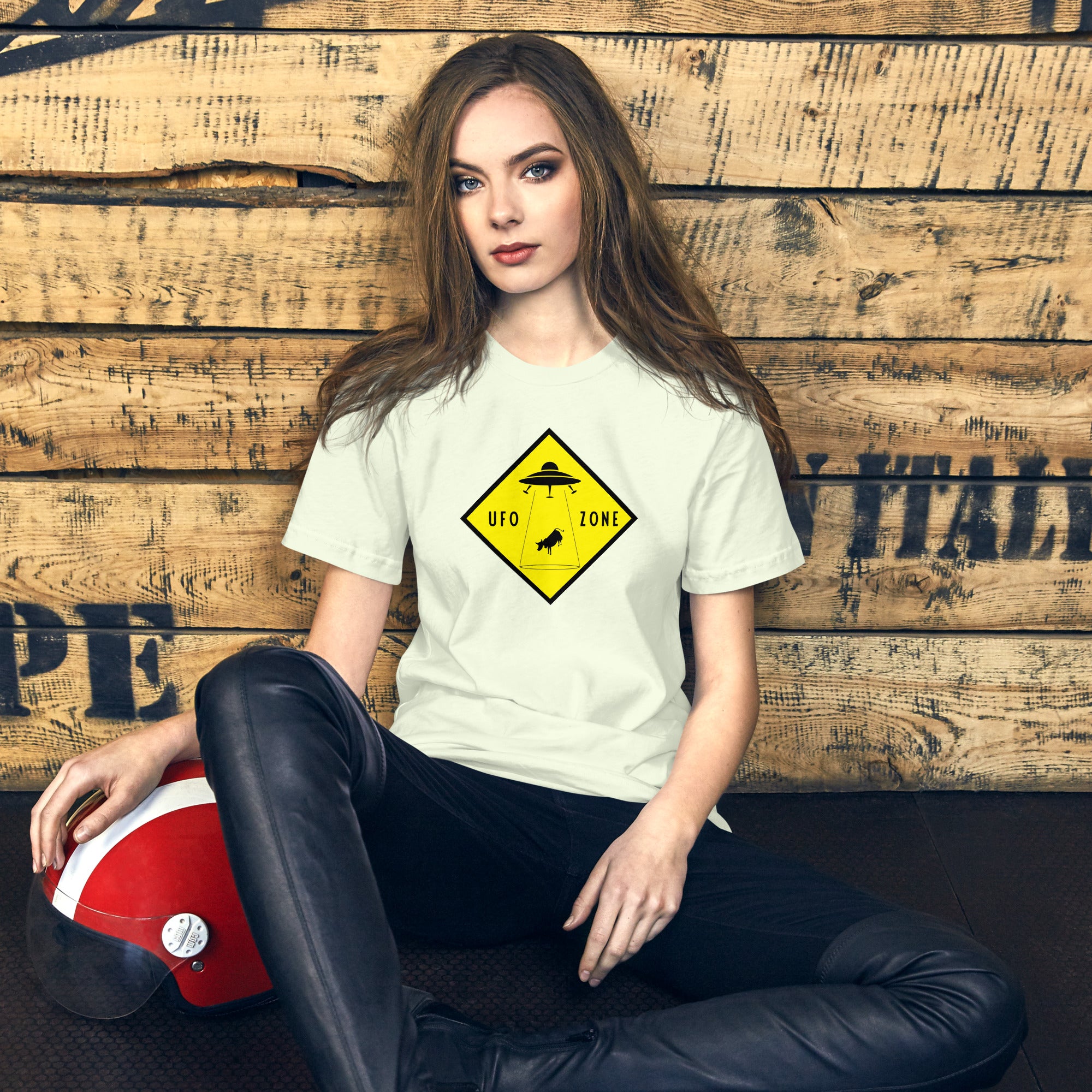 Unisex cotton t-shirt UFO Zone on light colors