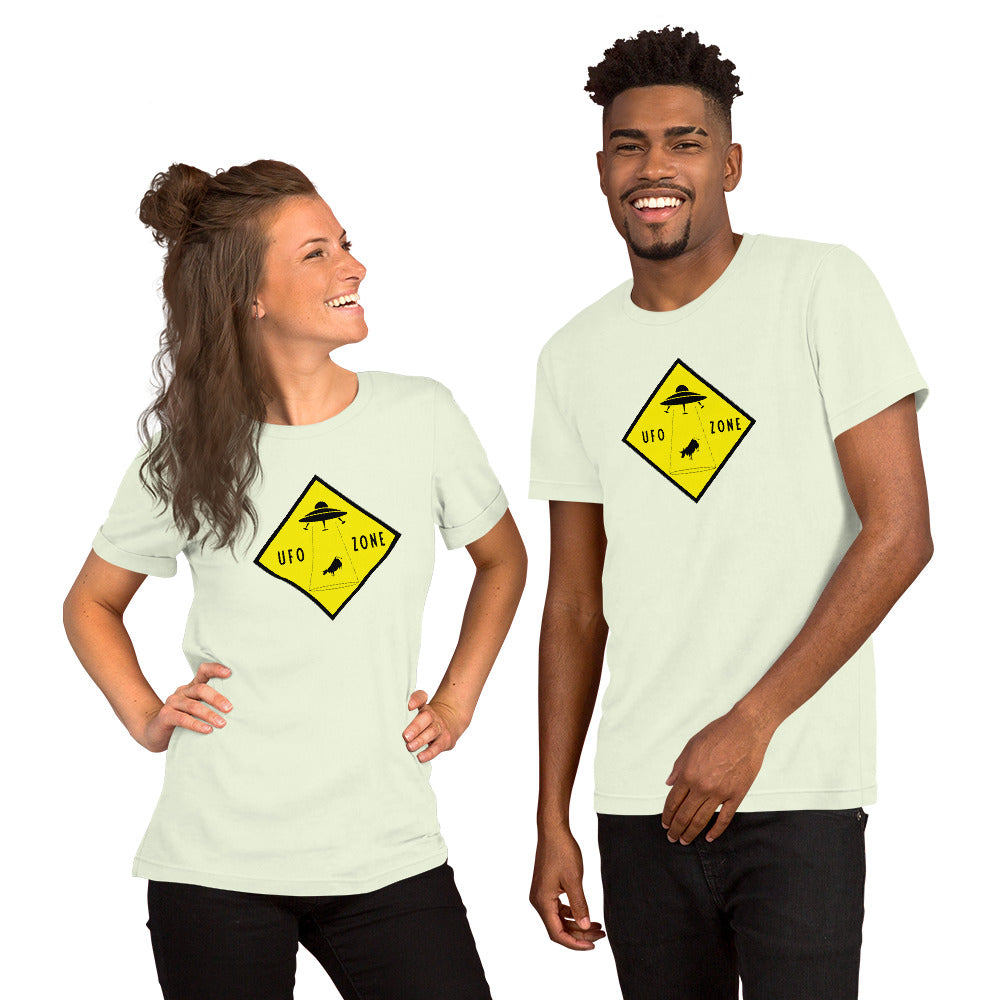 T-shirt en coton unisexe UFO Zone sur couleurs claires