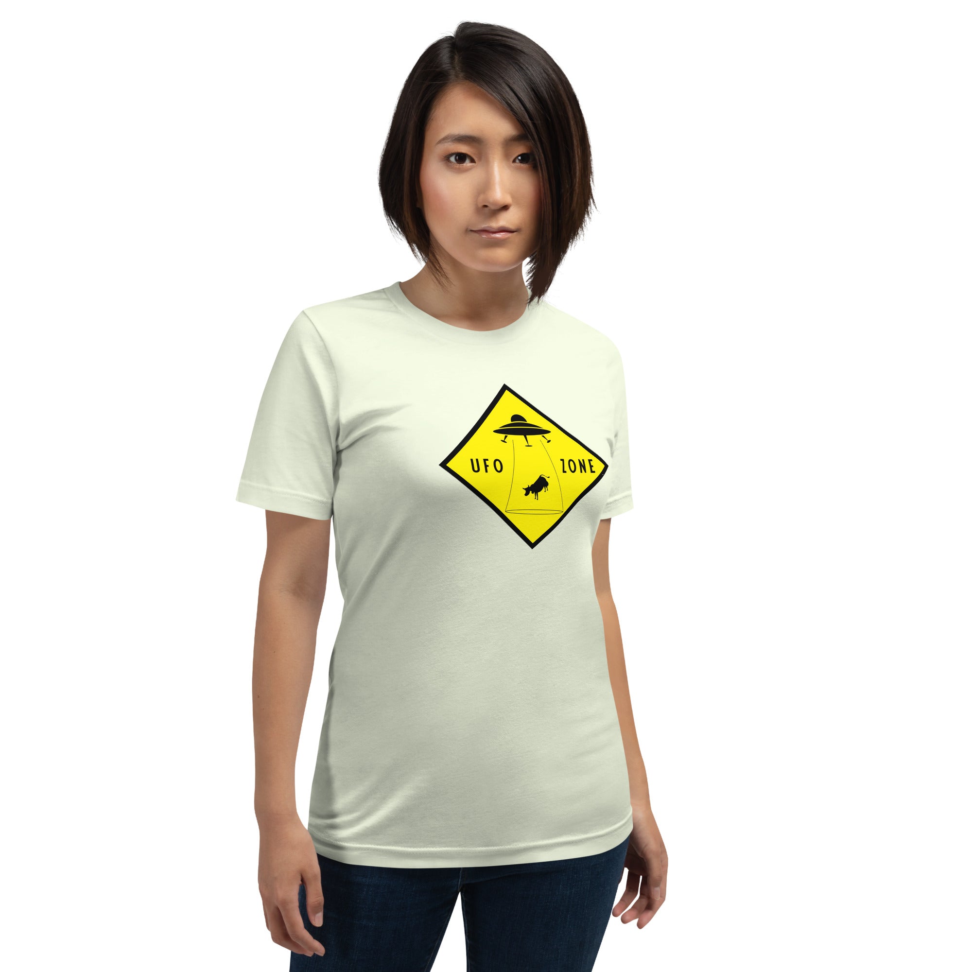 T-shirt en coton unisexe UFO Zone sur couleurs claires