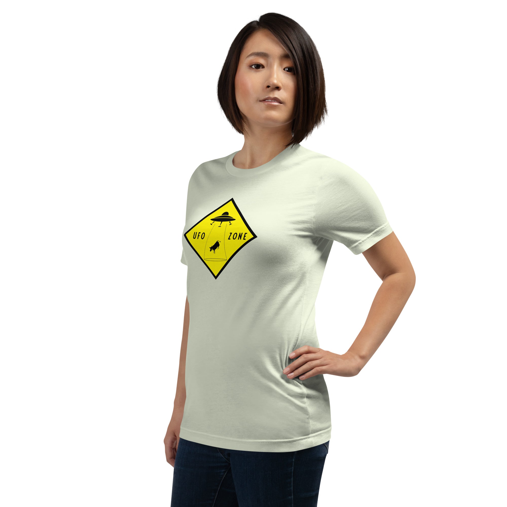 Unisex cotton t-shirt UFO Zone on light colors