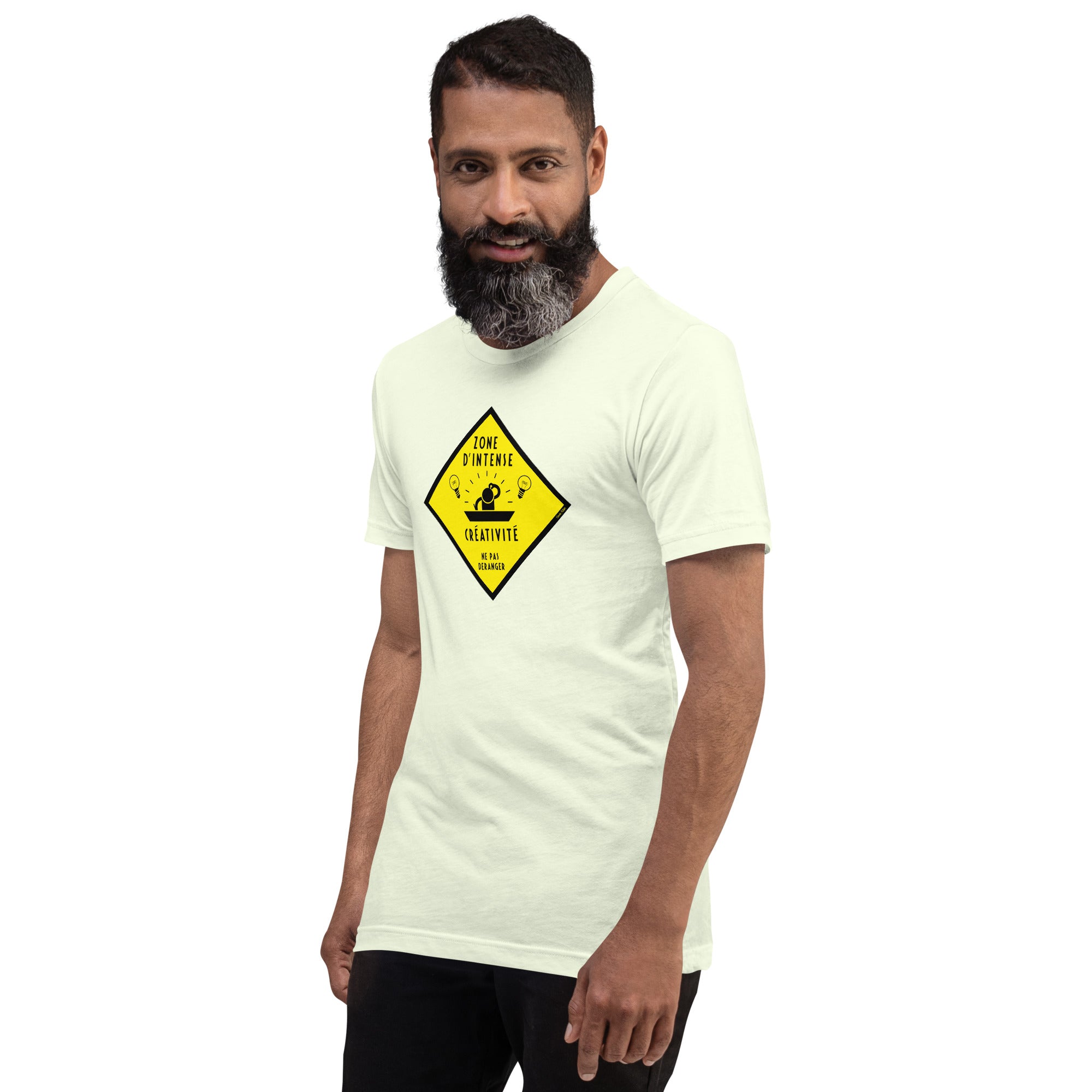 T-shirt en coton unisexe Zone d'intense créativité, Ne pas déranger sur couleurs claires