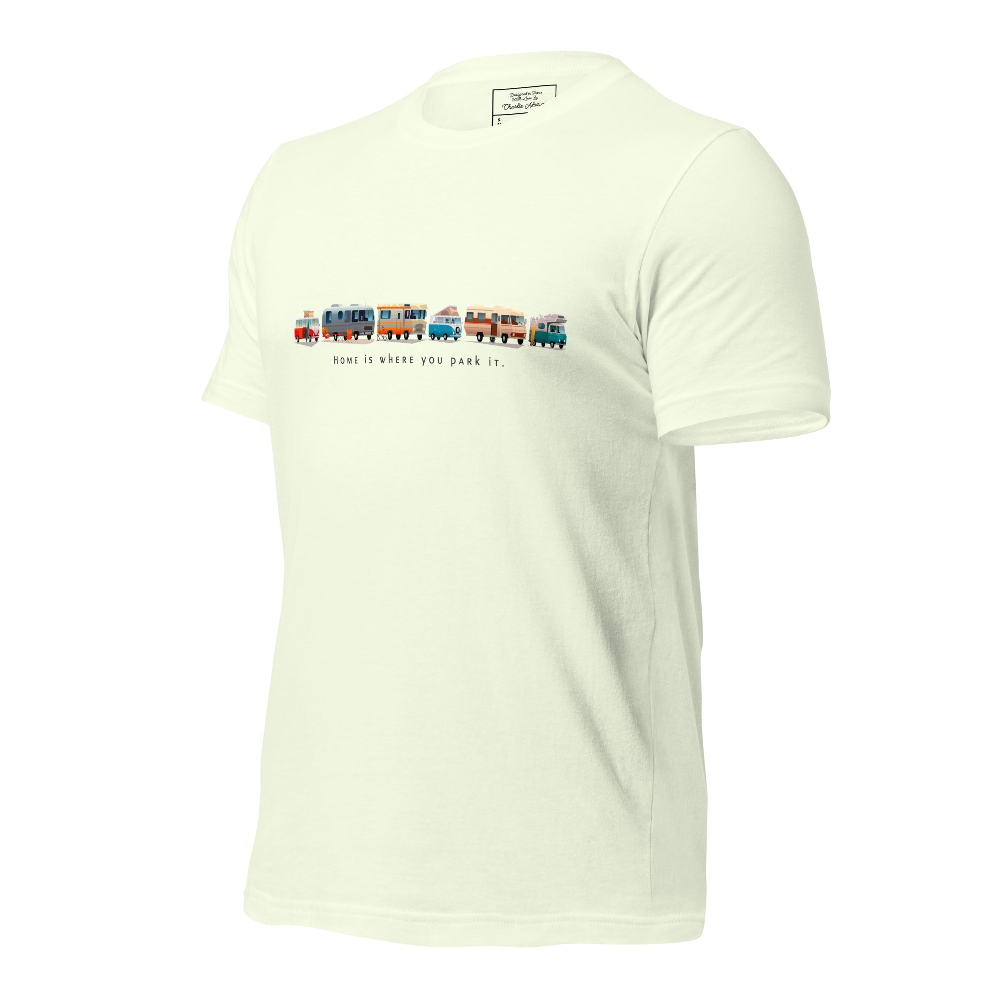 T-shirt en coton unisexe Vintage Campers: Home is where you park it sur couleurs claires