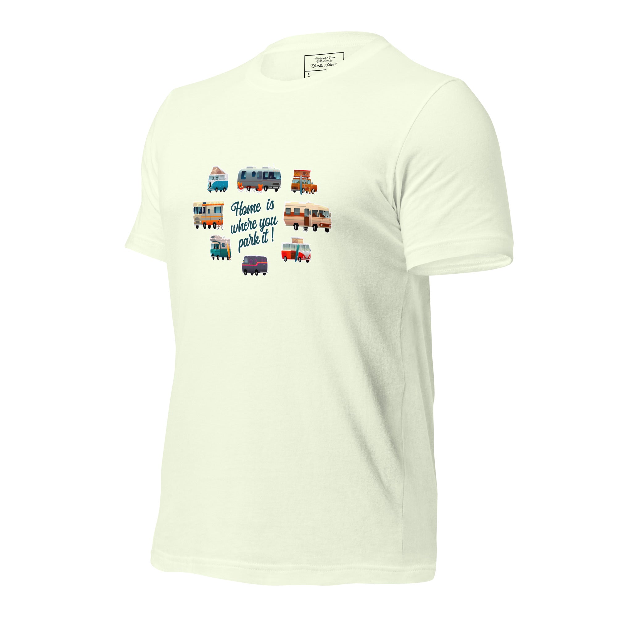 T-shirt en coton unisexe Square Vintage Campers sur couleurs claires