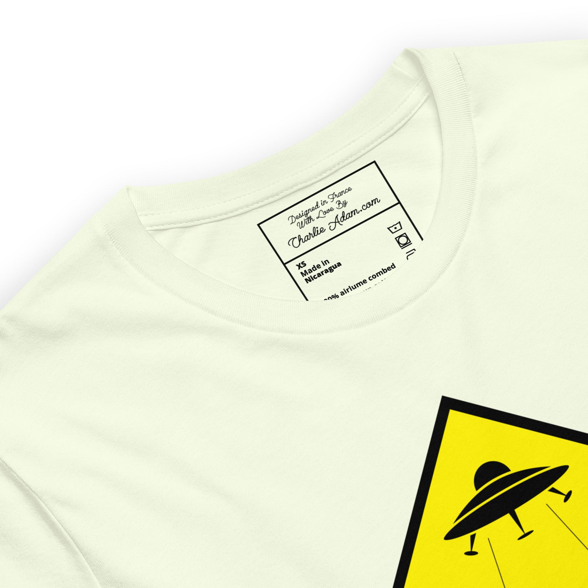 T-shirt en coton unisexe UFO Zone sur couleurs claires