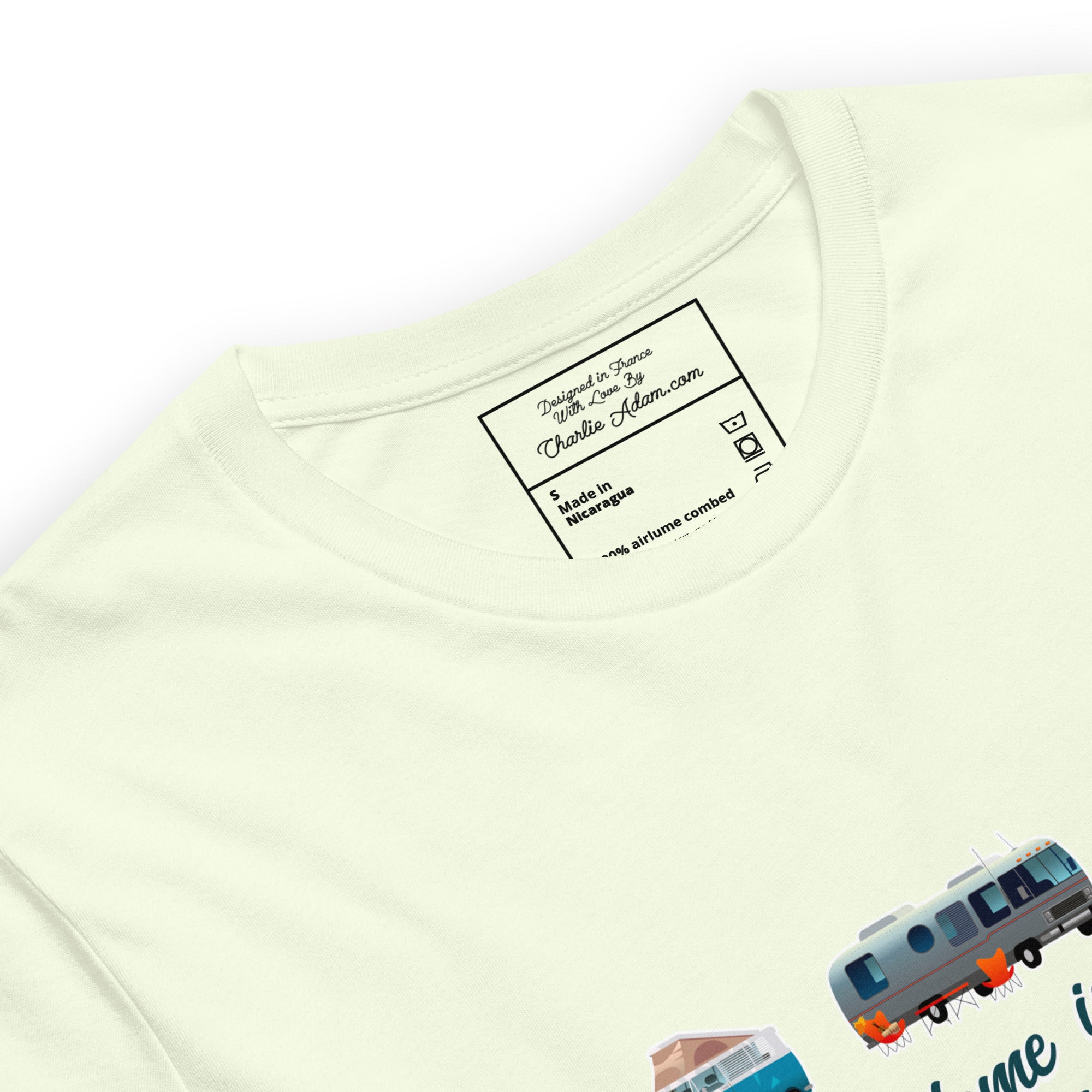 T-shirt en coton unisexe Square Vintage Campers sur couleurs claires