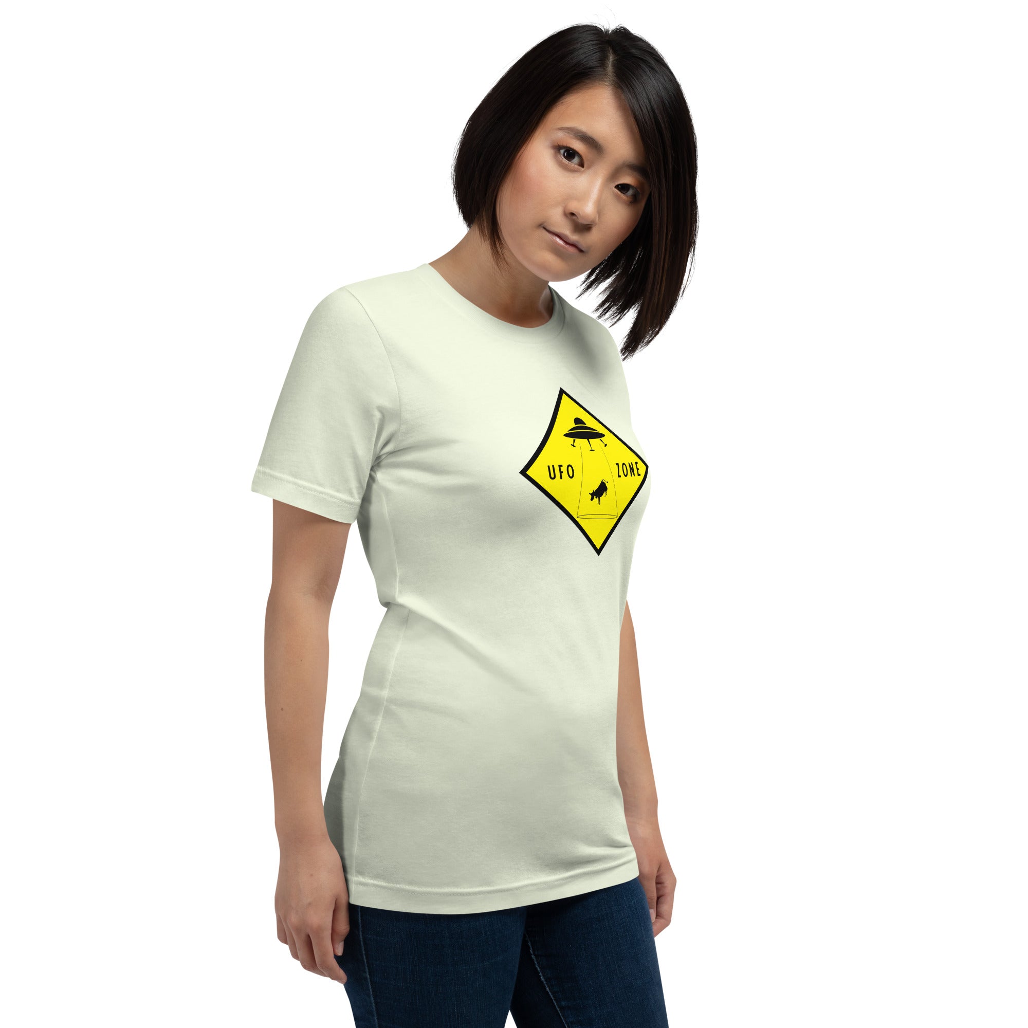 T-shirt en coton unisexe UFO Zone sur couleurs claires