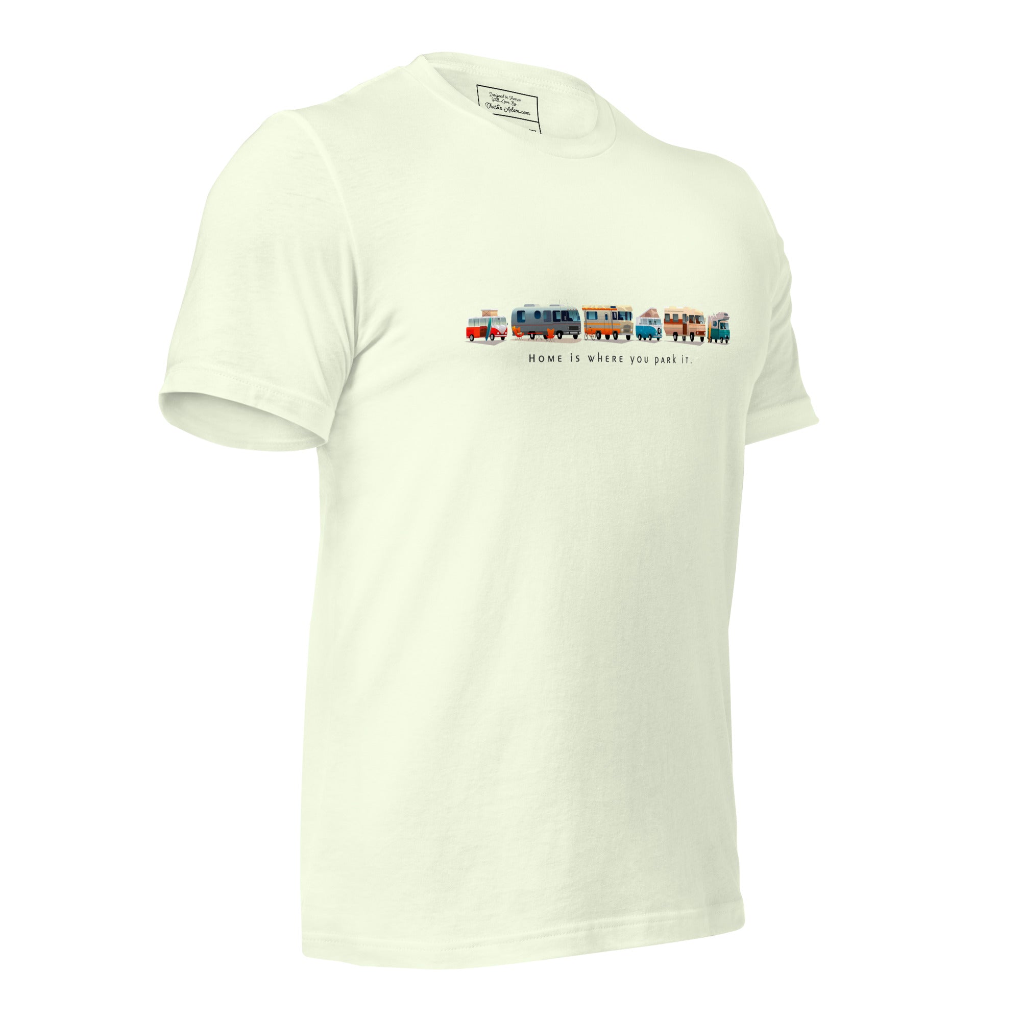 T-shirt en coton unisexe Vintage Campers: Home is where you park it sur couleurs claires