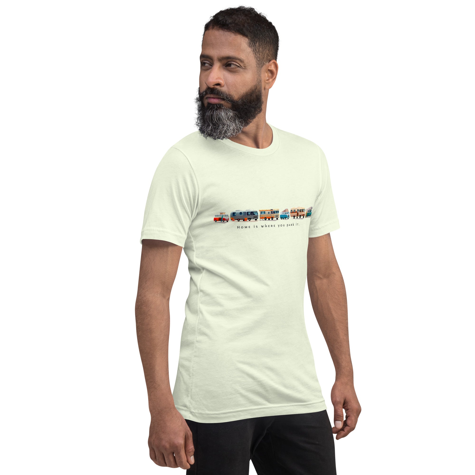 T-shirt en coton unisexe Vintage Campers: Home is where you park it sur couleurs claires