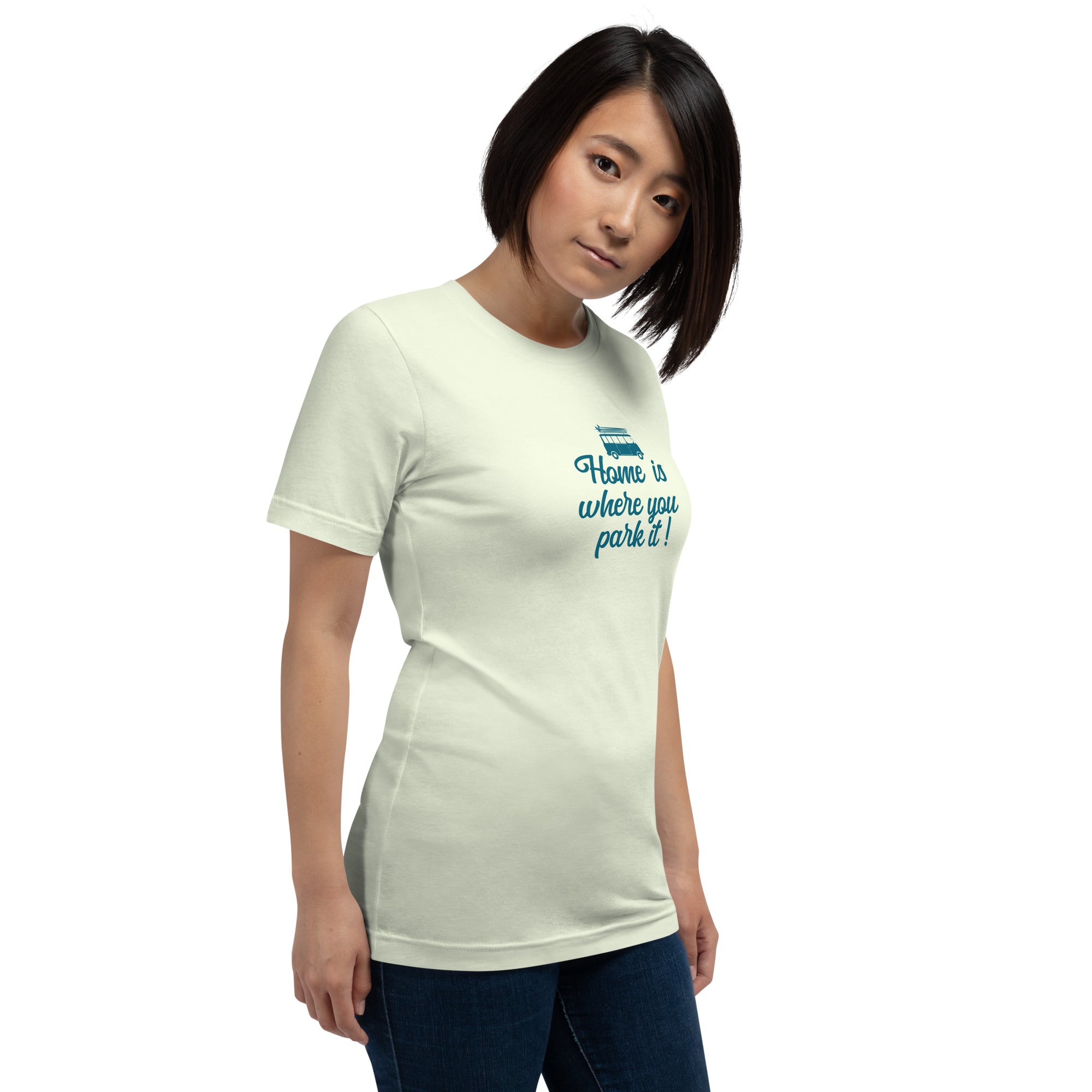 T-shirt en coton unisexe Blue Surf Combi sur couleurs claires