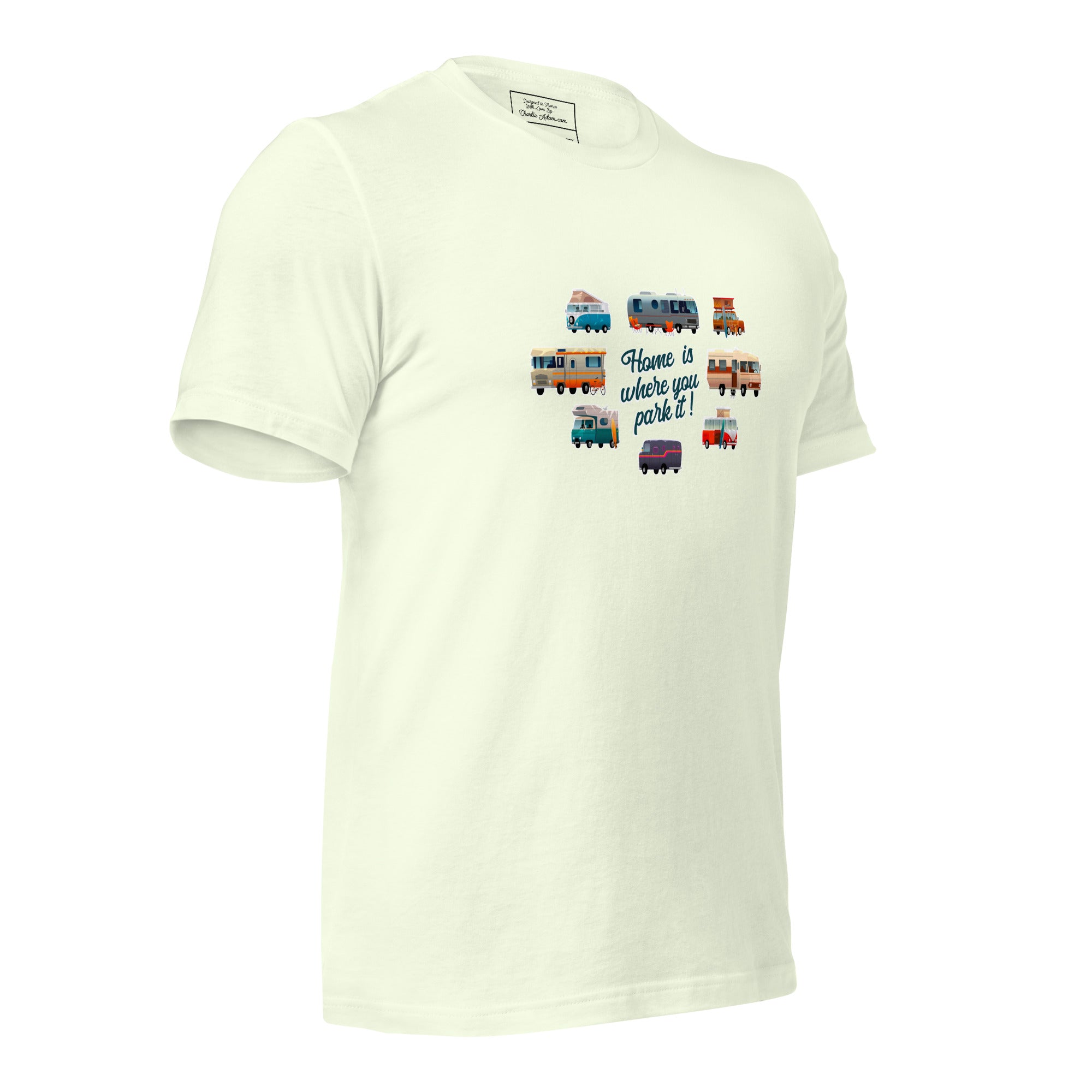 T-shirt en coton unisexe Square Vintage Campers sur couleurs claires