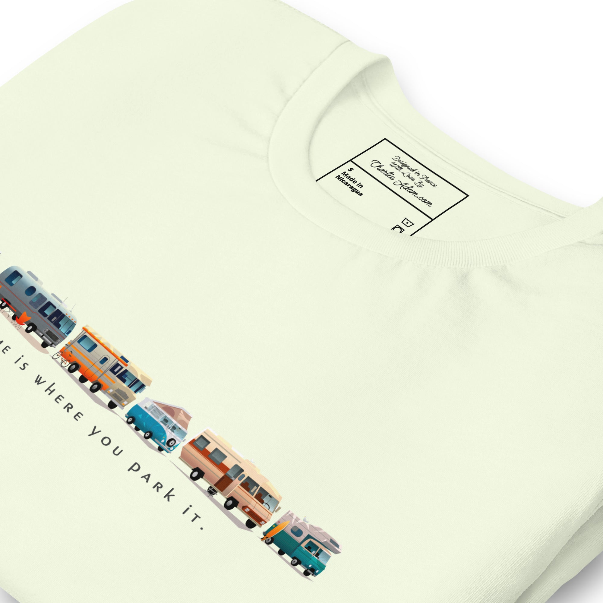 T-shirt en coton unisexe Vintage Campers: Home is where you park it sur couleurs claires