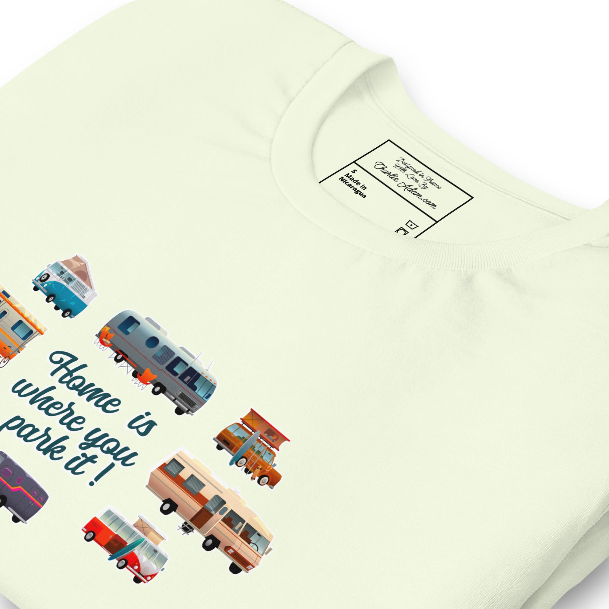 T-shirt en coton unisexe Square Vintage Campers sur couleurs claires