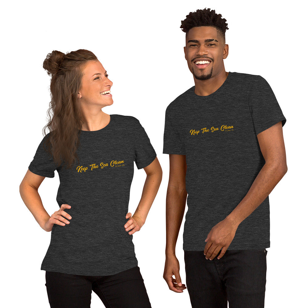 Unisex t-shirt Keep The Sea Clean on dark heather colors