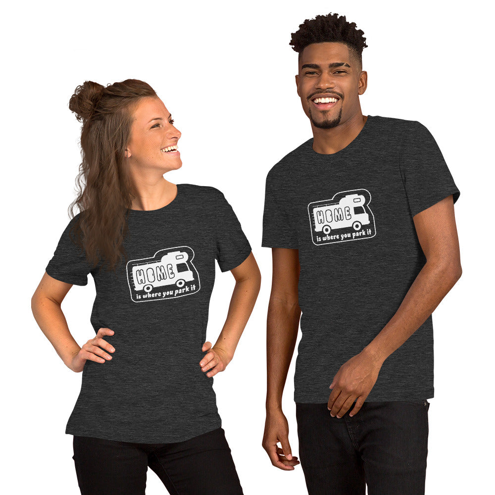 Unisex cotton t-shirt Bold Camper Van on dark heather colors