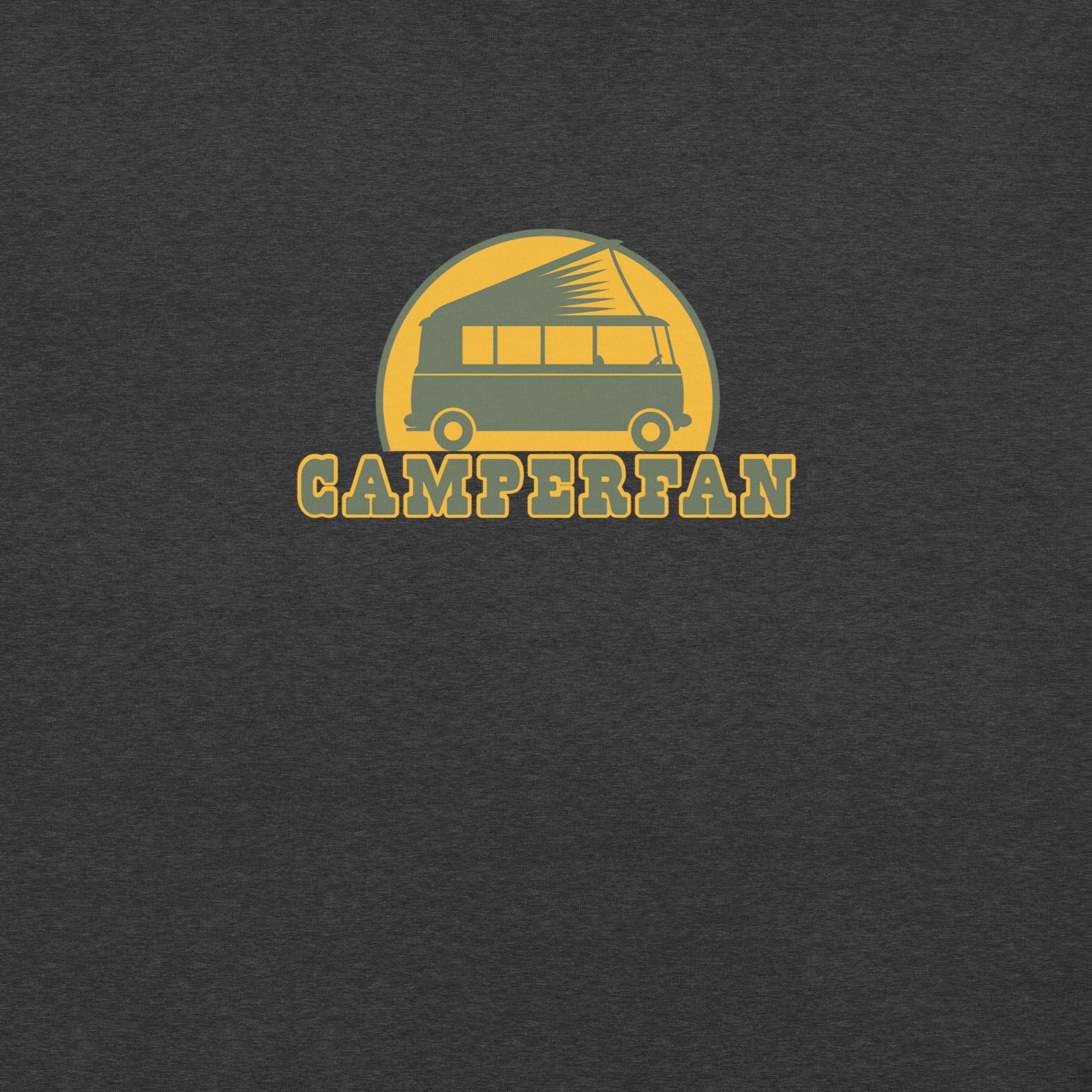 Unisex t-shirt Camperfan on dark heather colors