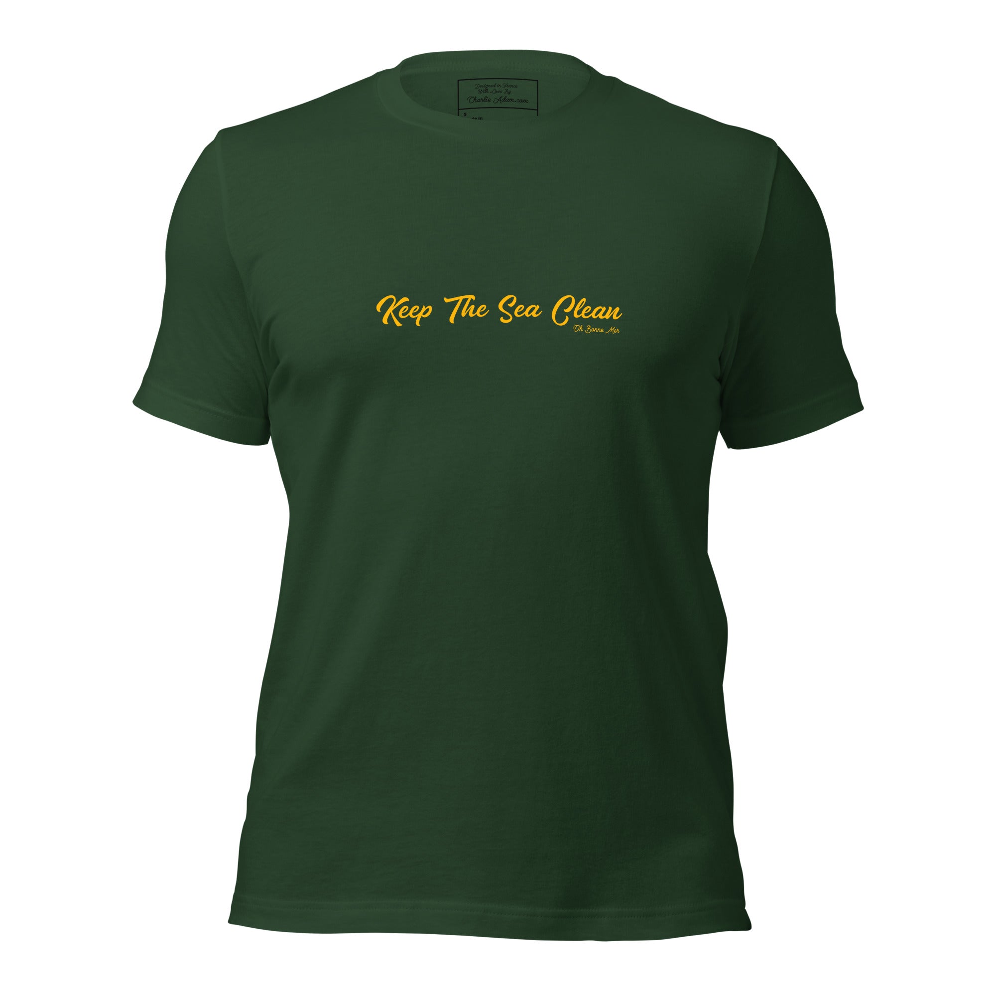 T-shirt en coton unisexe Keep The Sea Clean Gold sur verts