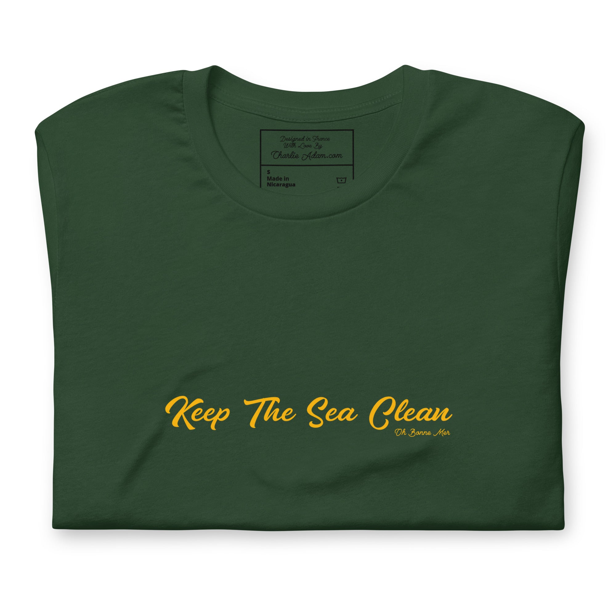 T-shirt en coton unisexe Keep The Sea Clean Gold sur verts