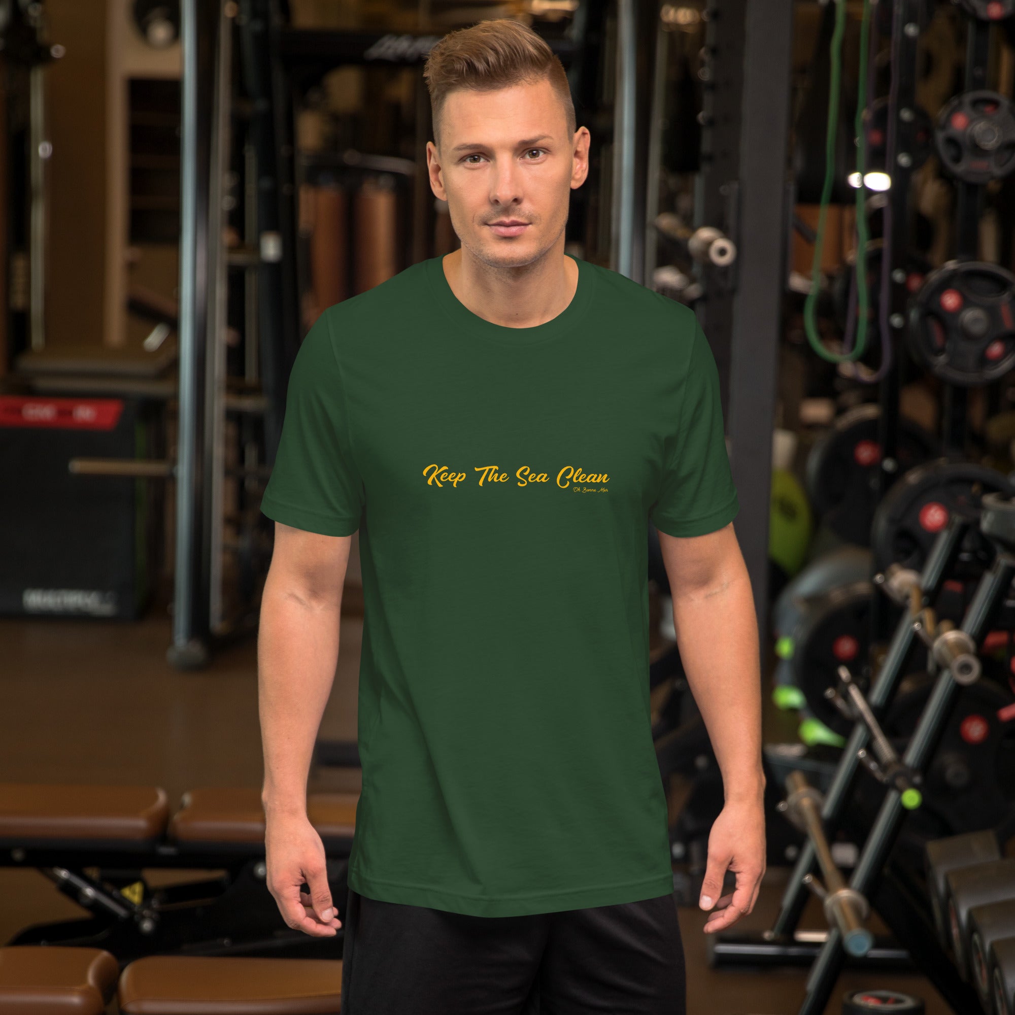 T-shirt en coton unisexe Keep The Sea Clean Gold sur verts