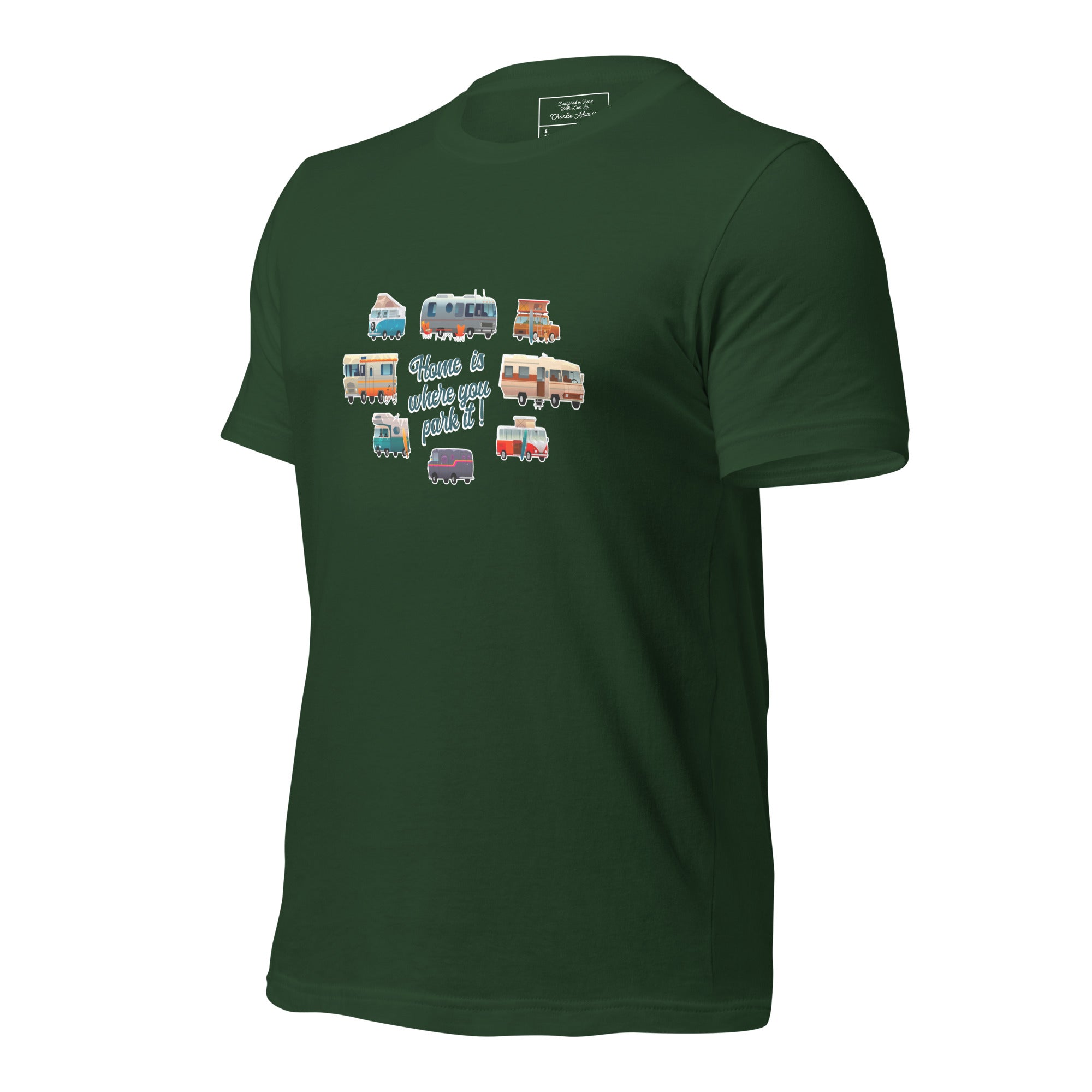 T-shirt en coton unisexe Square Vintage Campers sur couleurs foncées