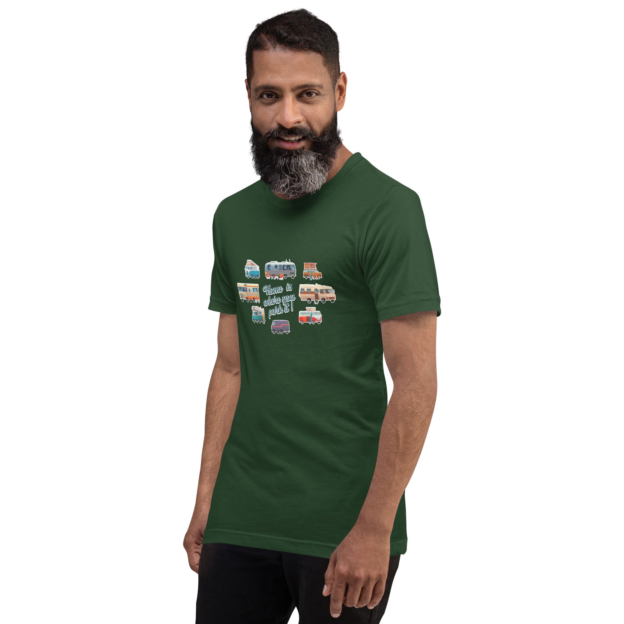 T-shirt en coton unisexe Square Vintage Campers sur couleurs foncées