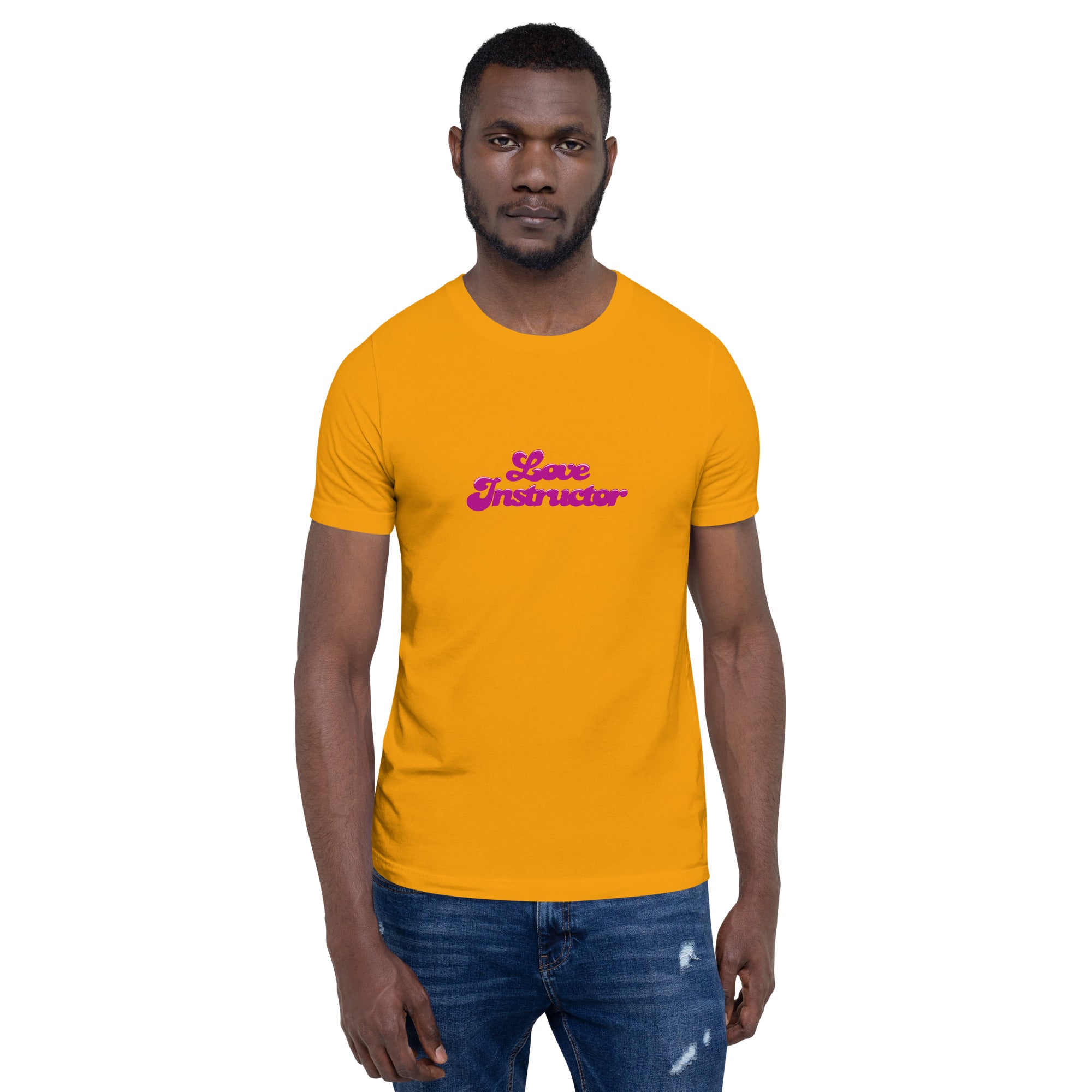 T-shirt en coton unisexe Love instructor sur couleurs vives