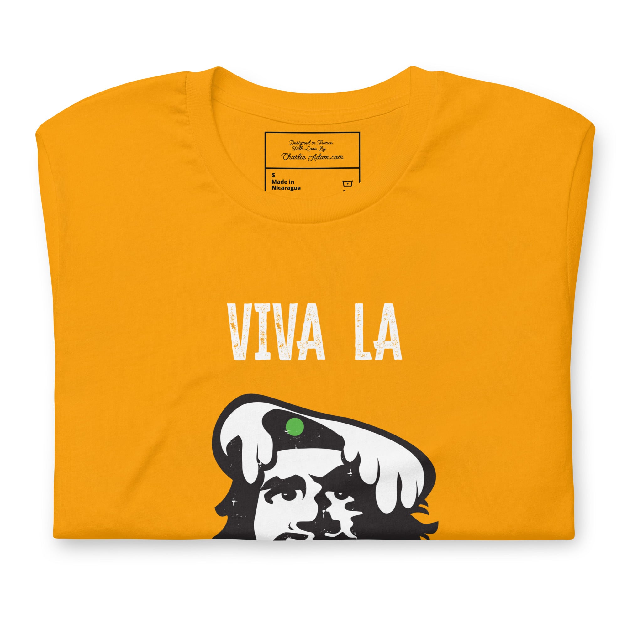 Unisex cotton t-shirt Viva la Rebolochon on bright colors