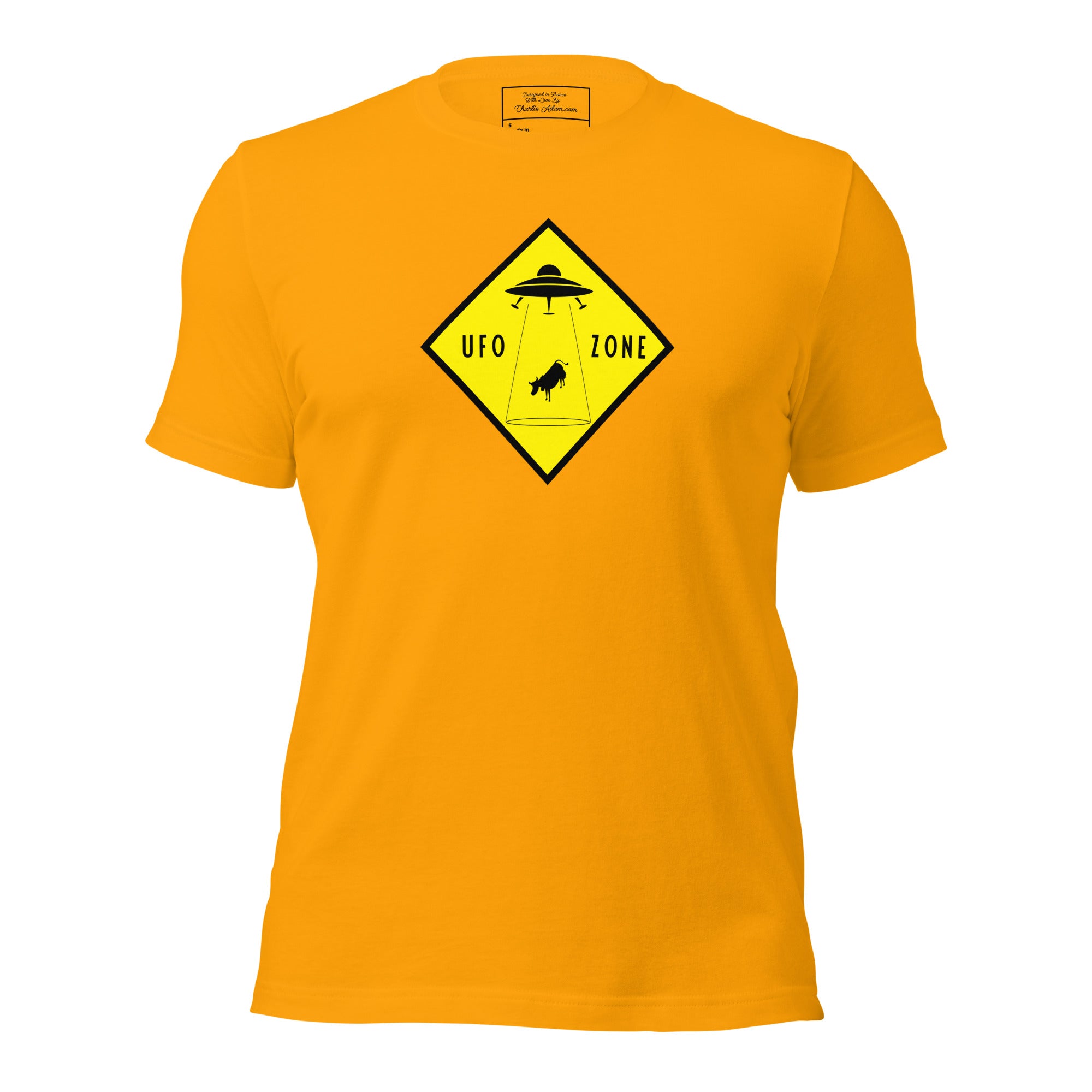 T-shirt en coton unisexe UFO Zone sur couleurs vives