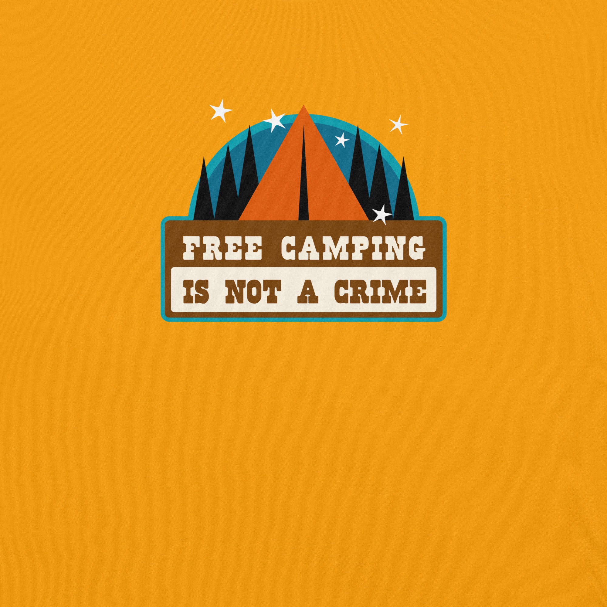 Unisex cotton t-shirt Free Camping is not a Crime on bright colors