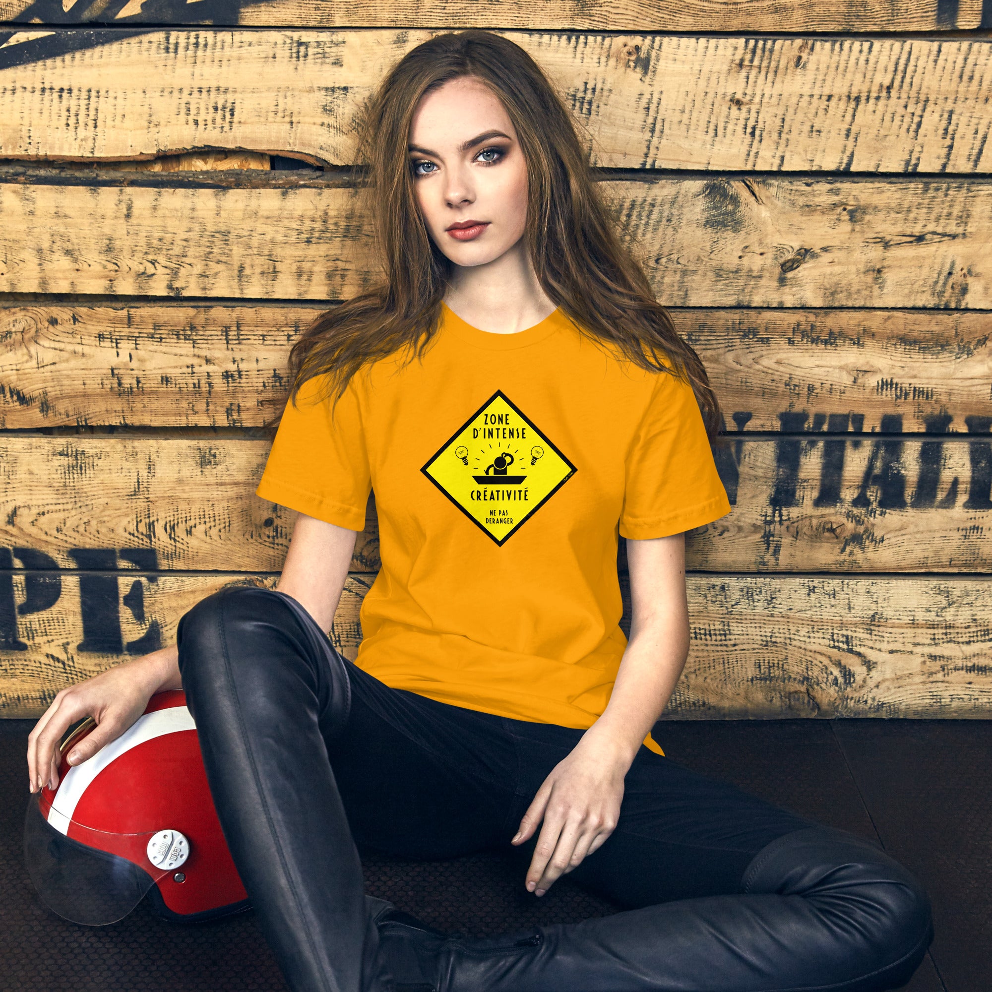 T-shirt en coton unisexe Zone d'intense créativité, Ne pas déranger sur couleurs vives