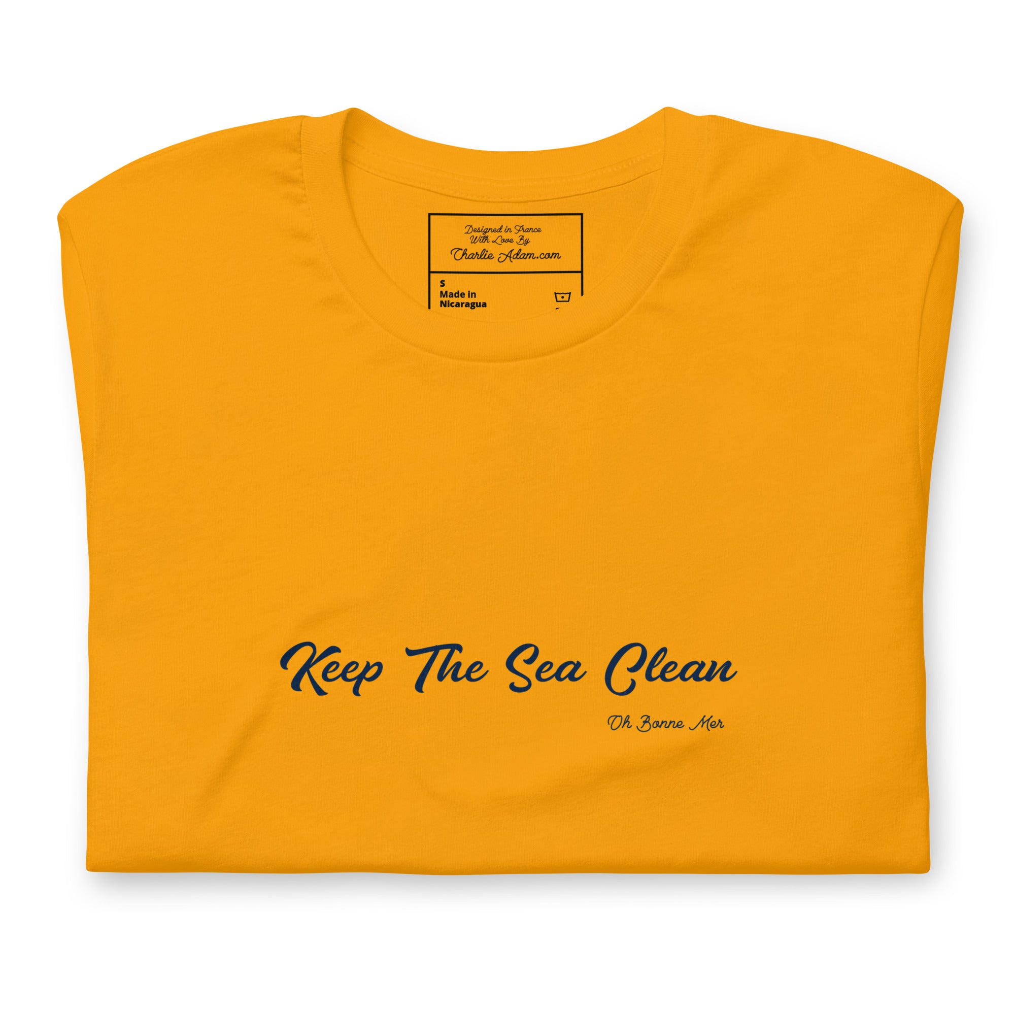 T-shirt en coton unisexe Keep The Sea Clean Navy sur couleurs vives