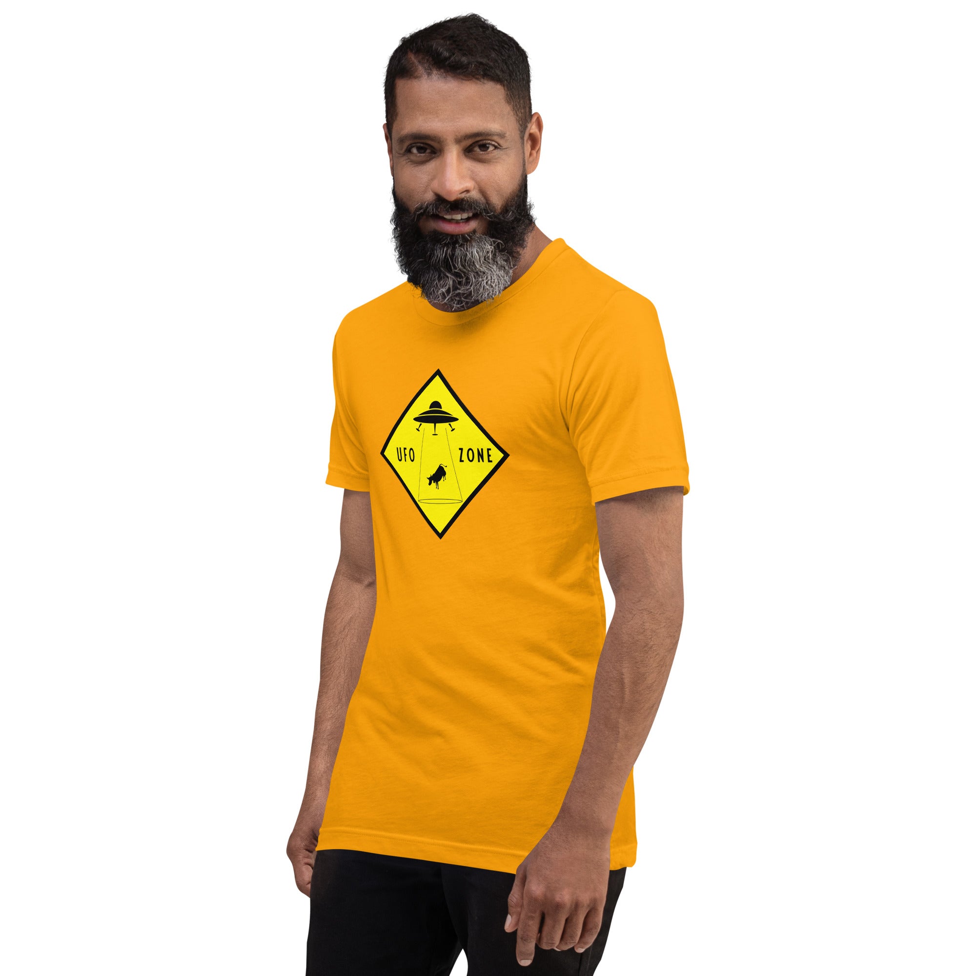 T-shirt en coton unisexe UFO Zone sur couleurs vives